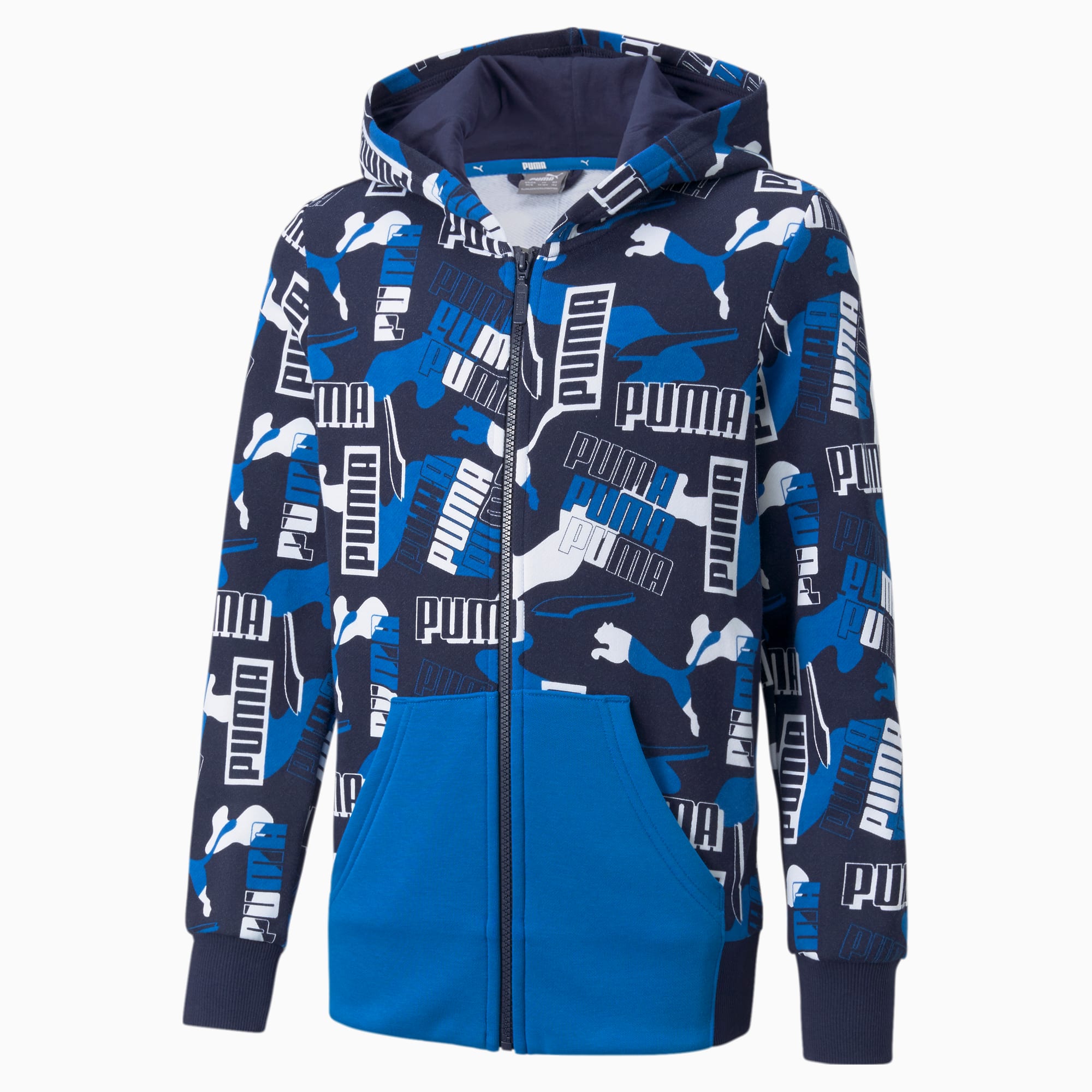 Giacca stampata con zip integrale Alpha da ragazzo, Blu, Taglia 104 | PUMA