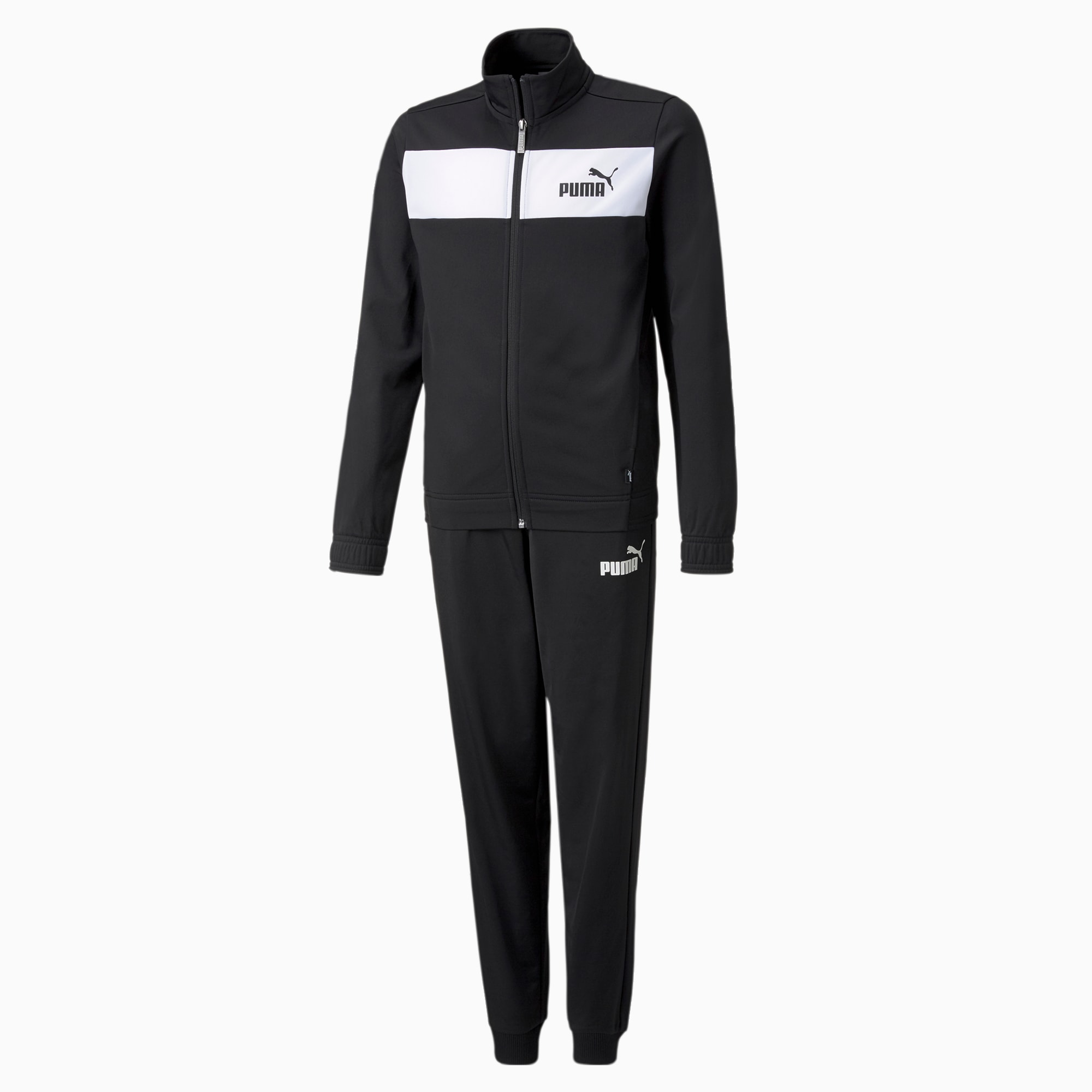 PUMA Polyester Youth Tracksuit, Black, Size 110, Clothing