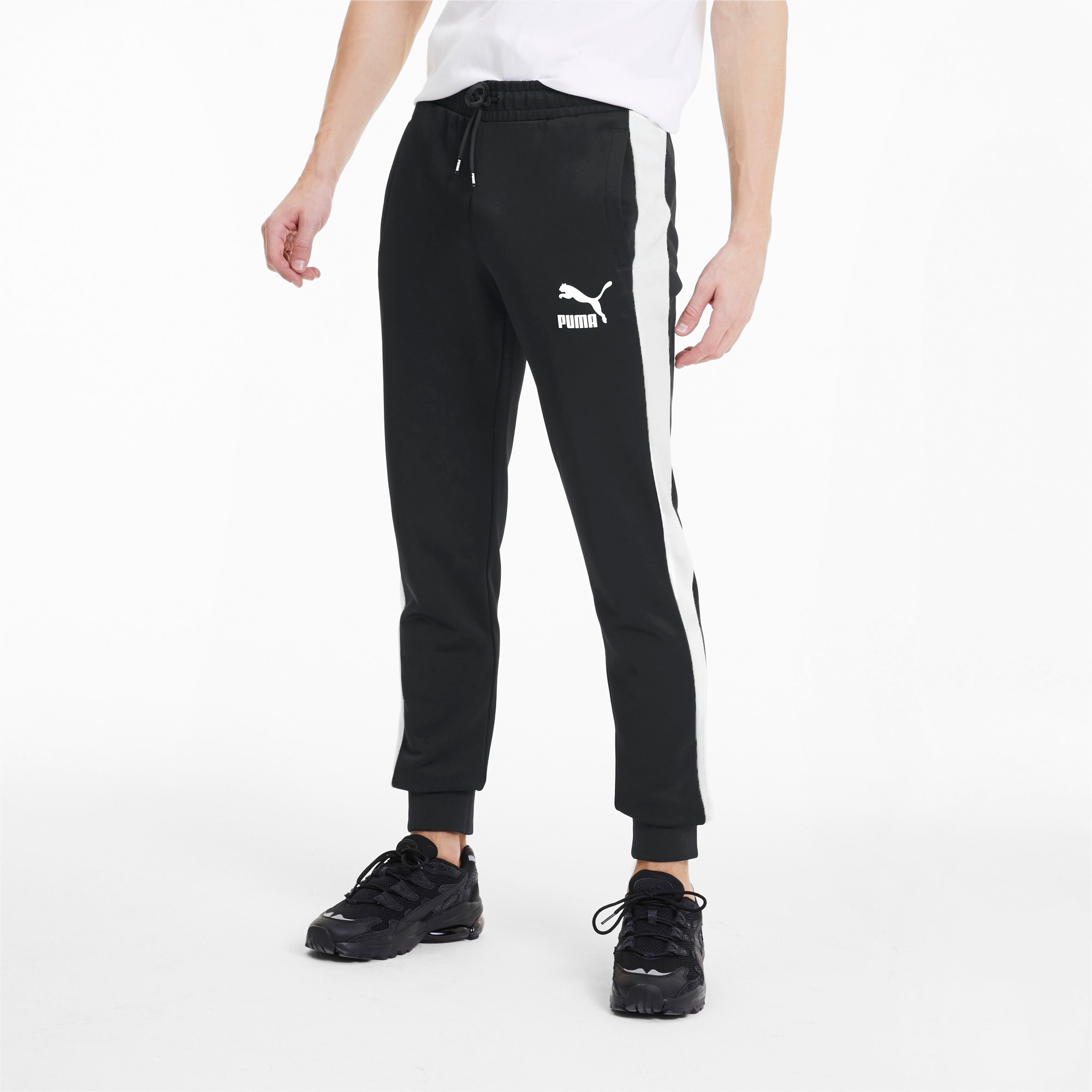 PUMA Pantalon de survêtement Iconic T7 en maille pour Homme, Noir, Taille XXL, Vêtements