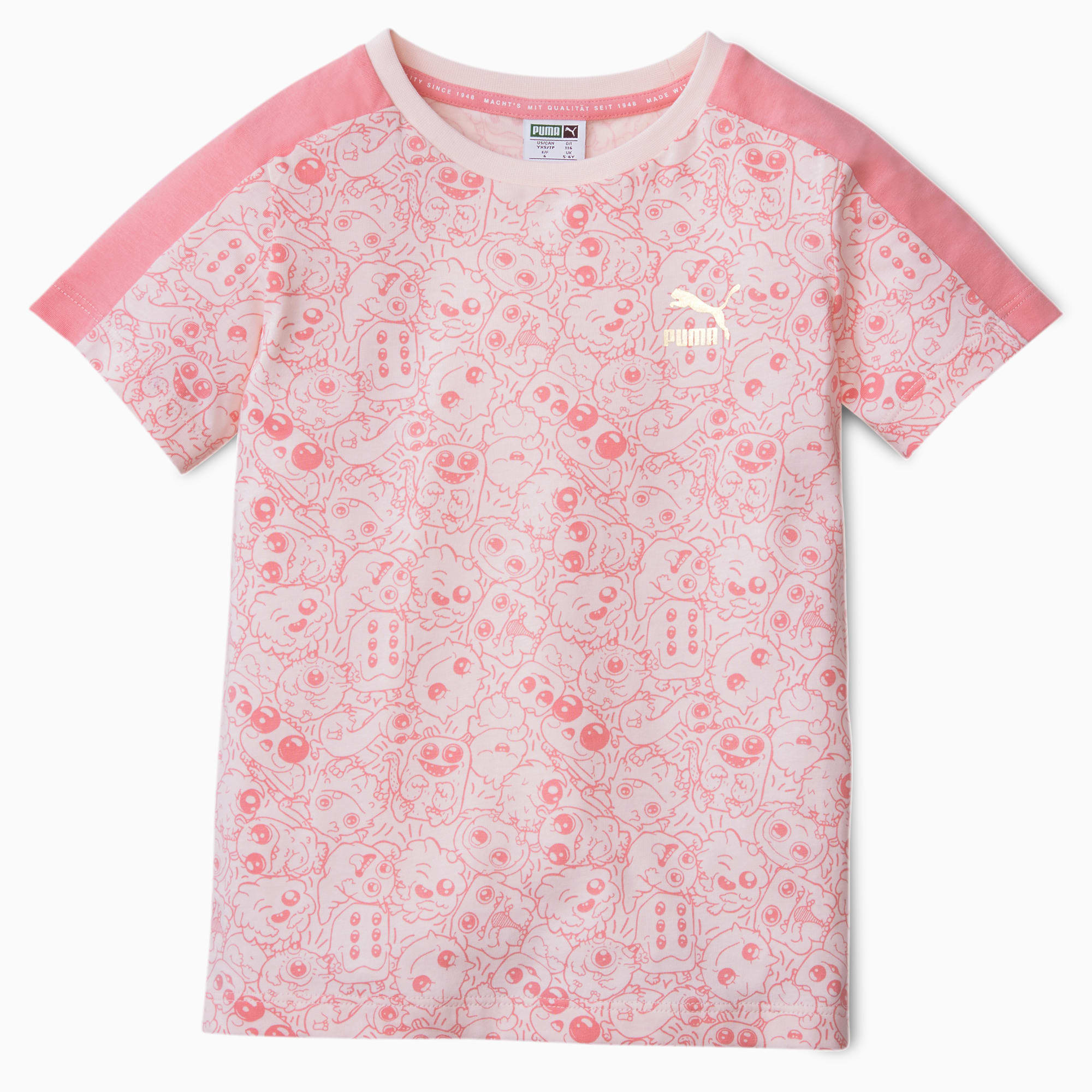 PUMA T-Shirt Monster Allover Print pour enfant, Rose, Taille 80, Vêtements
