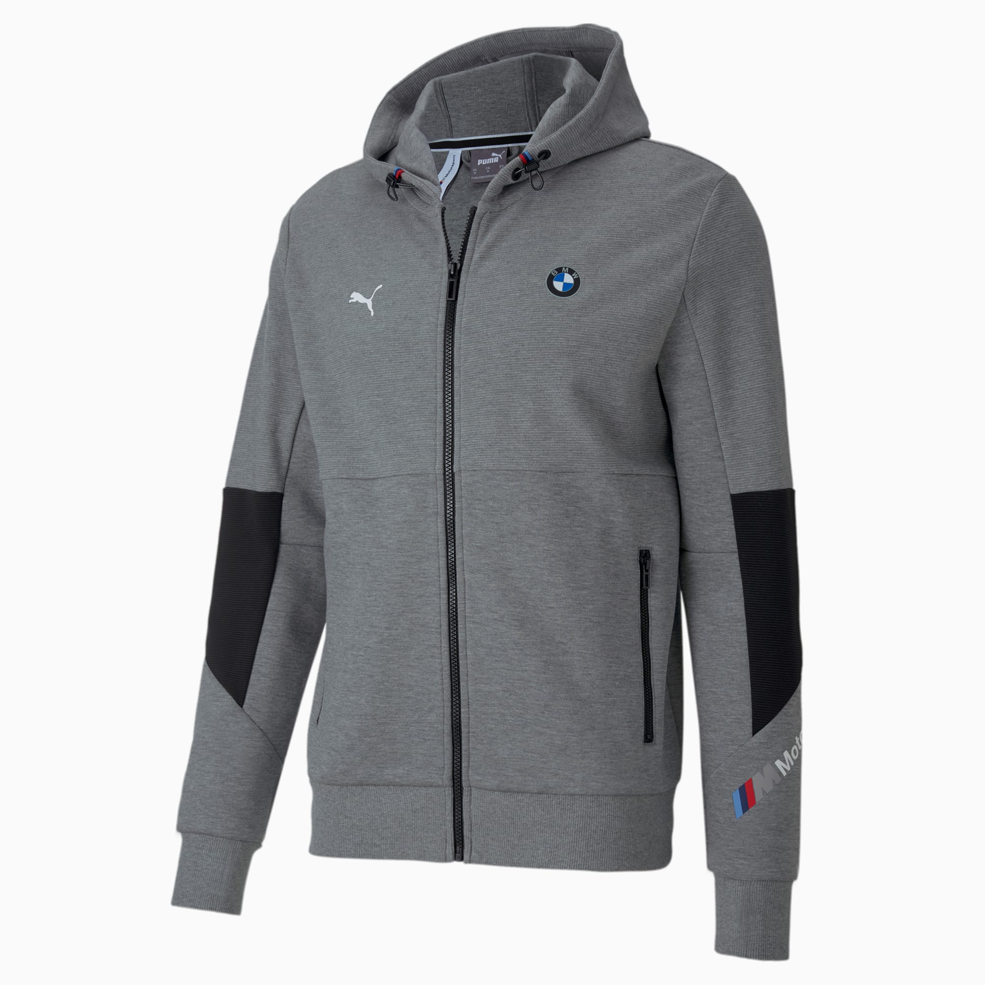 PUMA Chaussure Blouson en sweat à capuche BMW M Motorsport pour Homme, Gris/Bruyère, Taille XS, Vête