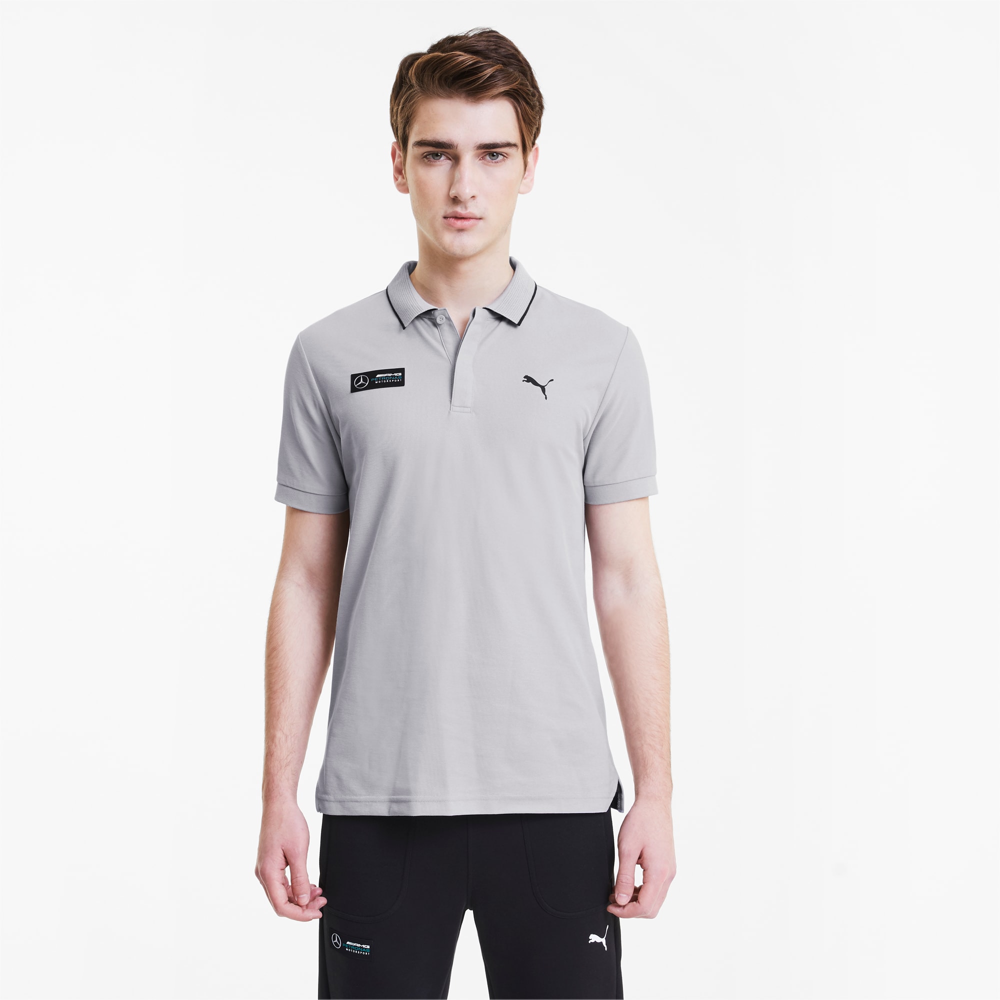 PUMA Polo Mercedes pour Homme, Argent, Taille XS, Vêtements