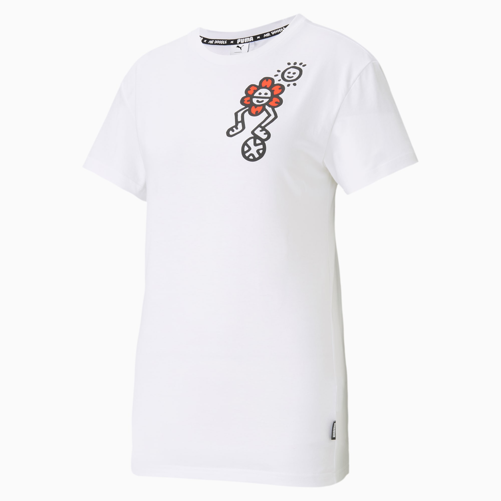T-Shirt PUMA x MR DOODLE pour Femme, Blanc, Taille XL, Vêtements