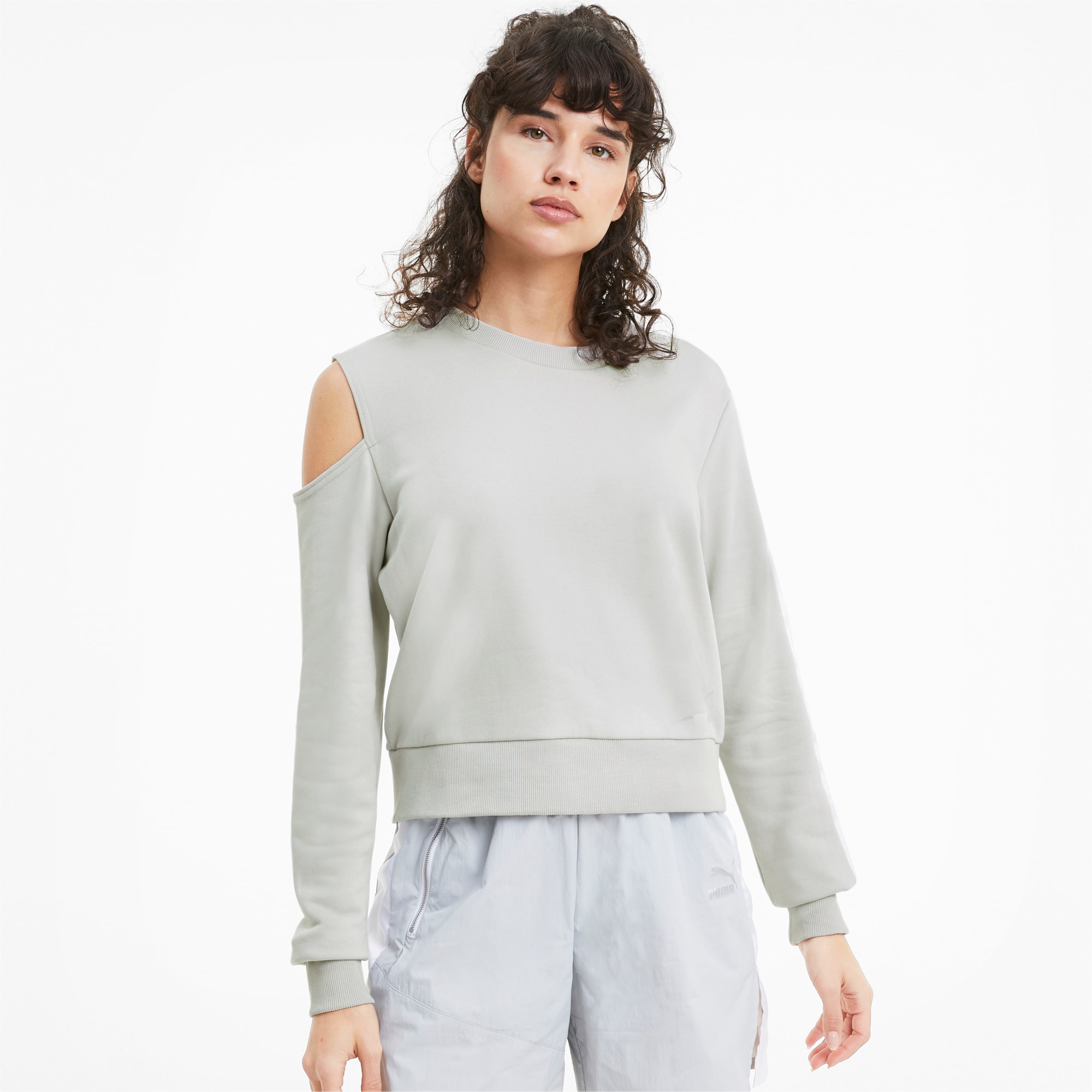 T7 2020 Fashion Crew Neck damessweater, Grijs, Maat XL | PUMA