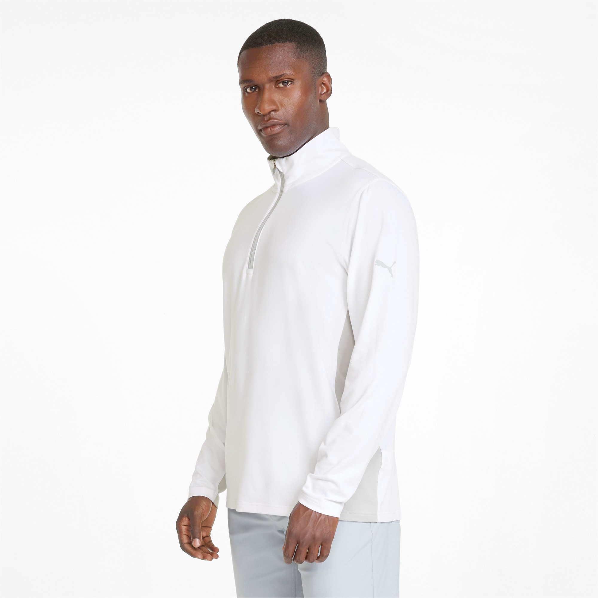 PUMA Gamer Herren Golf Sweatshirt mit viertellangem Reißverschluss, Weiß, Größe: 3XL, Kleidung
