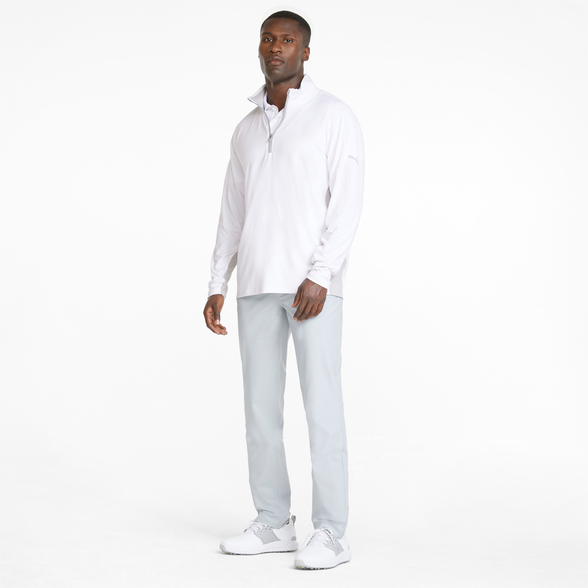 PUMA Gamer Quarter-Zip Men's Golf Sweatshirt, Bright White, Size S, Clothing