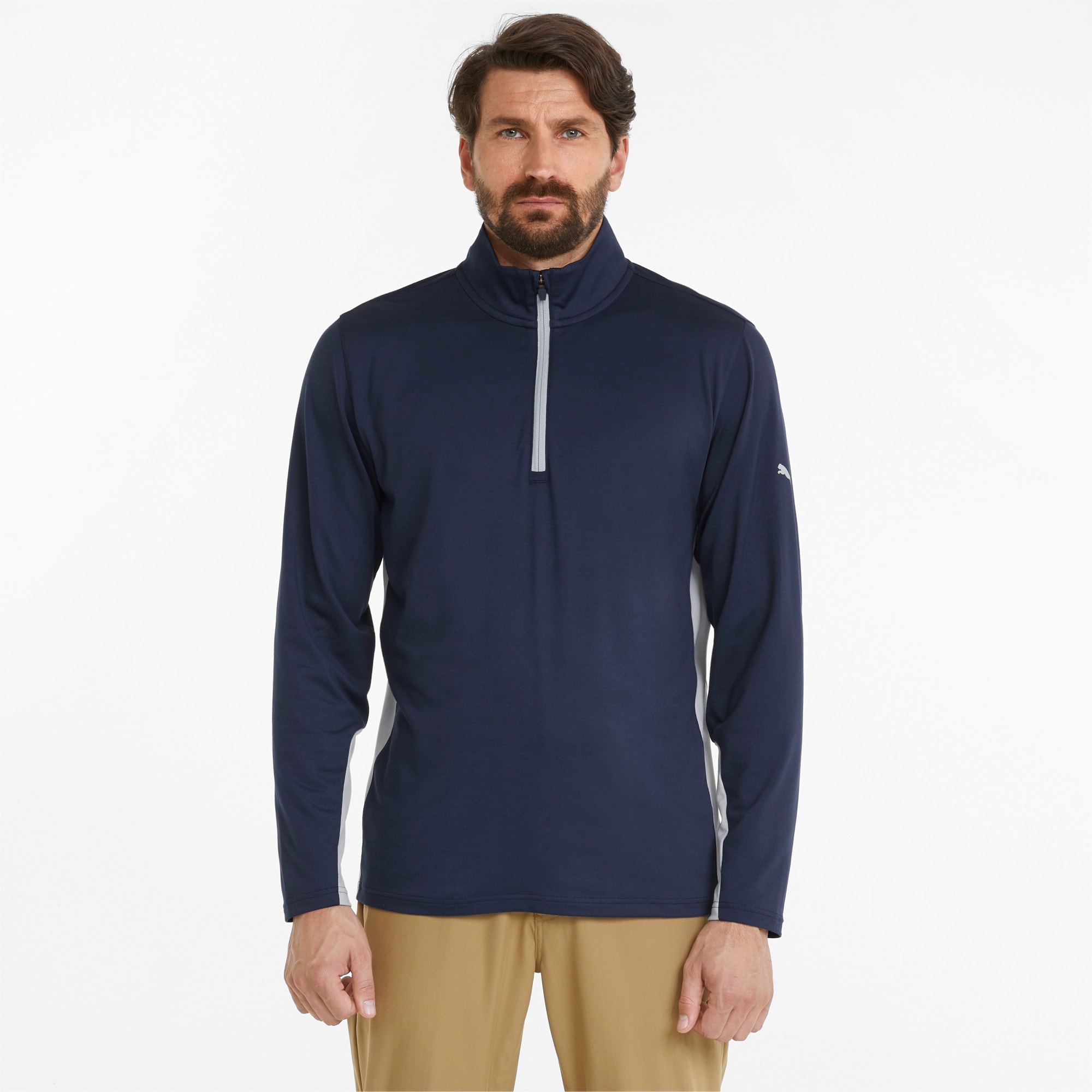 PUMA Gamer Quarter-Zip Men's Golf Sweatshirt, Dark Blue, Size S, Clothing