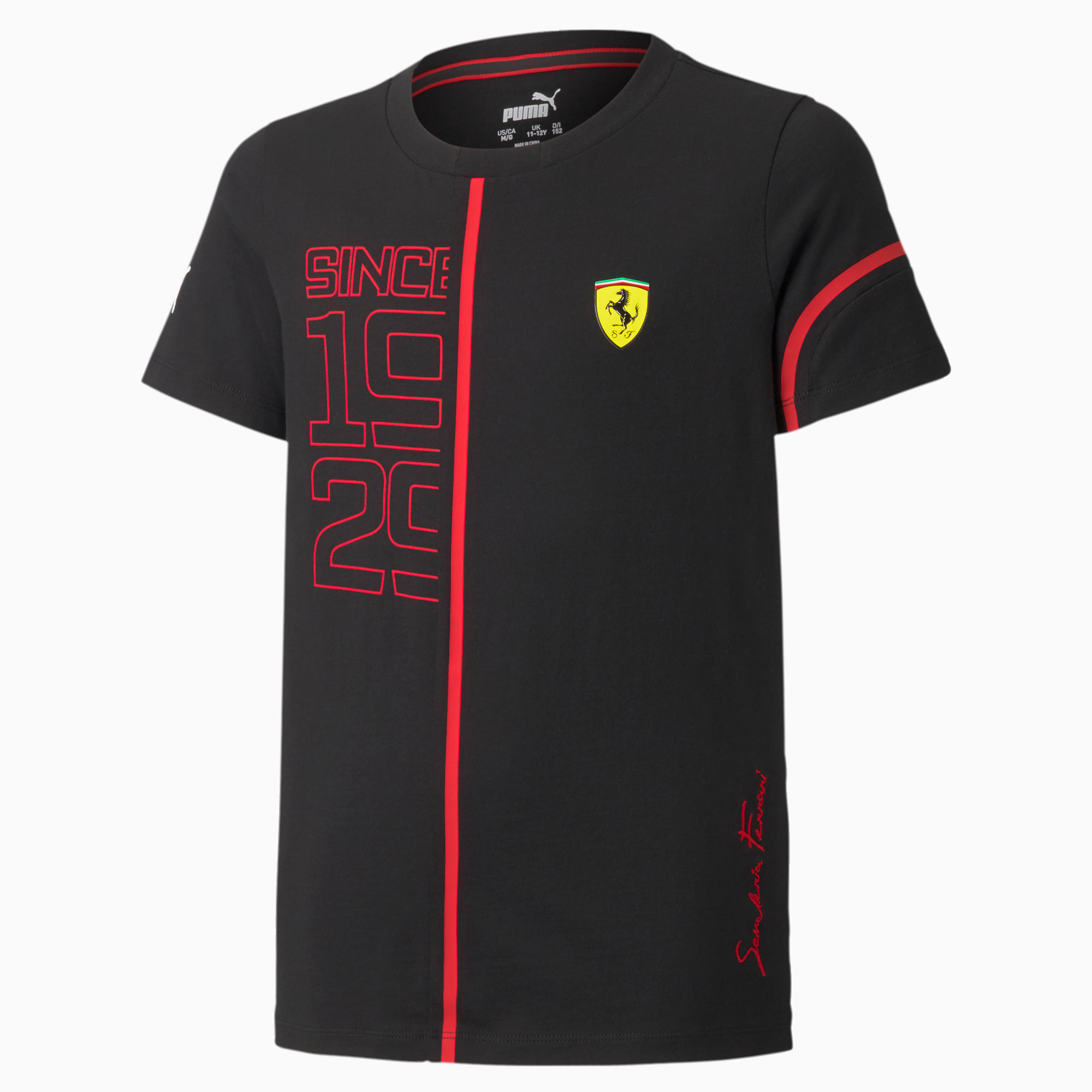 Scuderia Ferrari Street Racing T-shirt met grafische print jongeren, Zwart, Maat 128 | PUMA