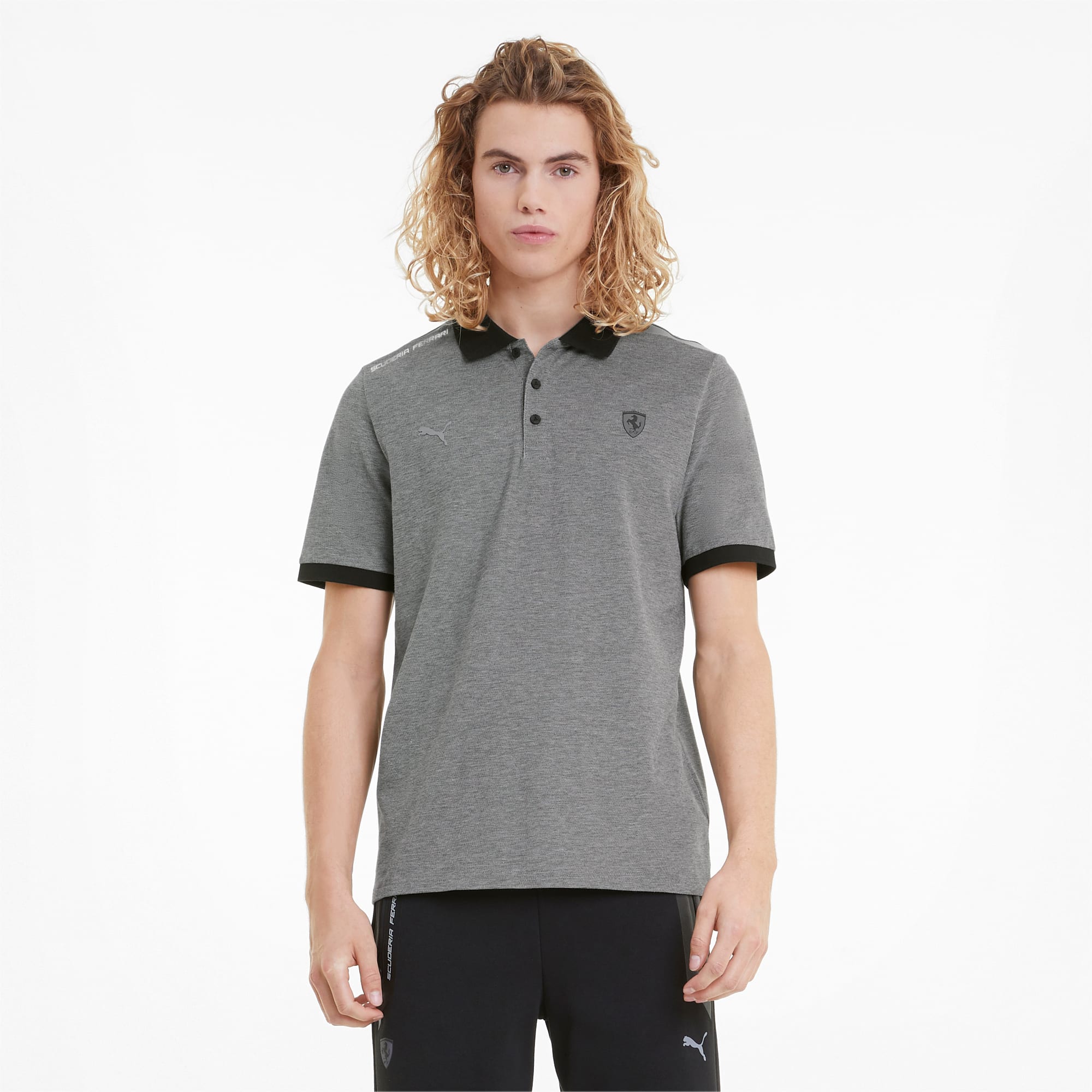 Scuderia Ferrari Style Two-Tone Men's Polo Shirt