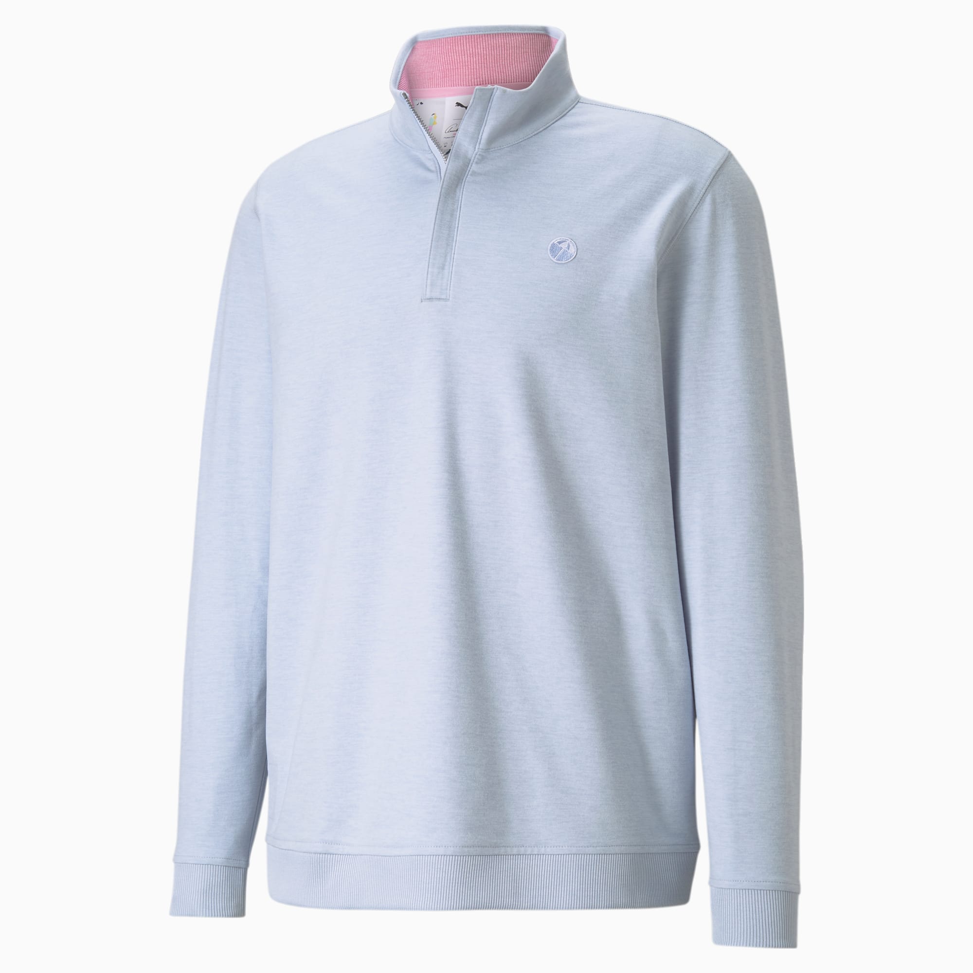 PUMA Pull de golf pour Homme CLOUDSPUN Clubhouse Quarter-Zip, Bleu/Bruyère, Taille S, Vêtements