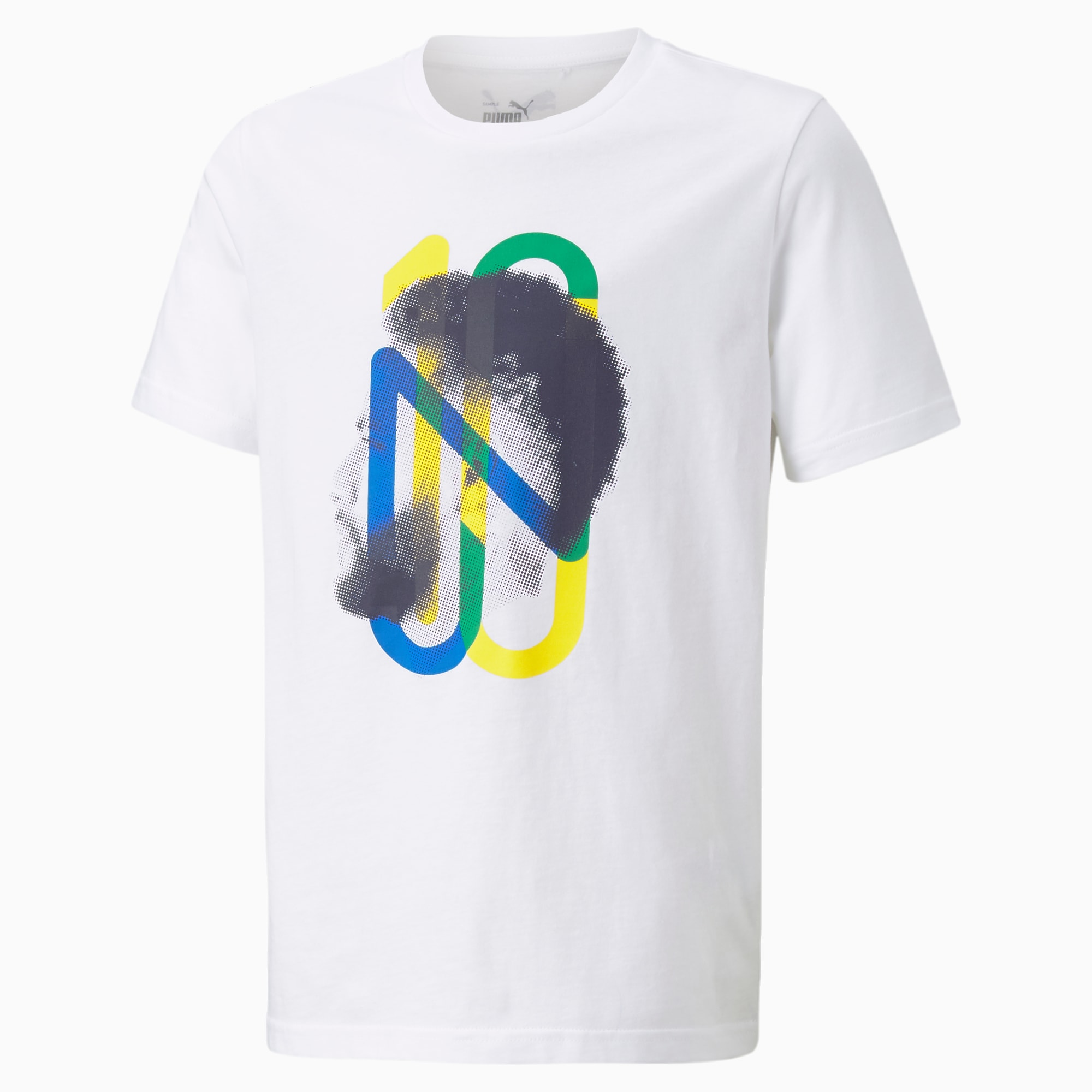 PUMA Chaussure T-Shirt Neymar Jr Future Football Youth pour Enfant, Blanc, Taille 128, Vêtements