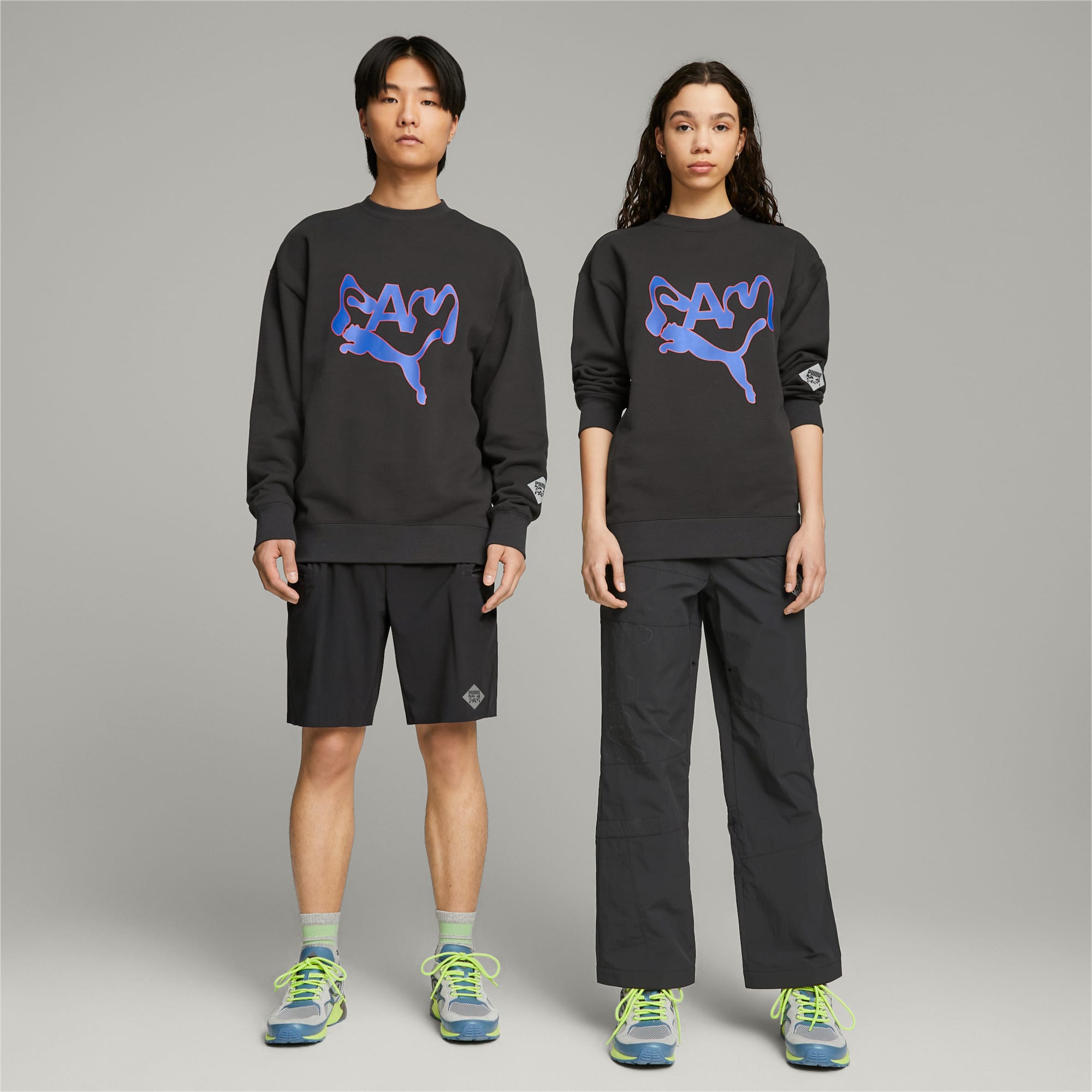 Men's PUMA X Perks And Mini Crewneck Sweatshirt, Black, Size XXS, Clothing