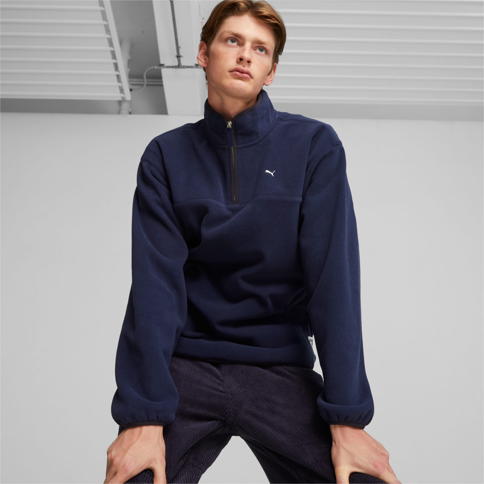 PUMA MMQ Polarfleece-Pullover Für Herren, Blau, Größe: S, Kleidung