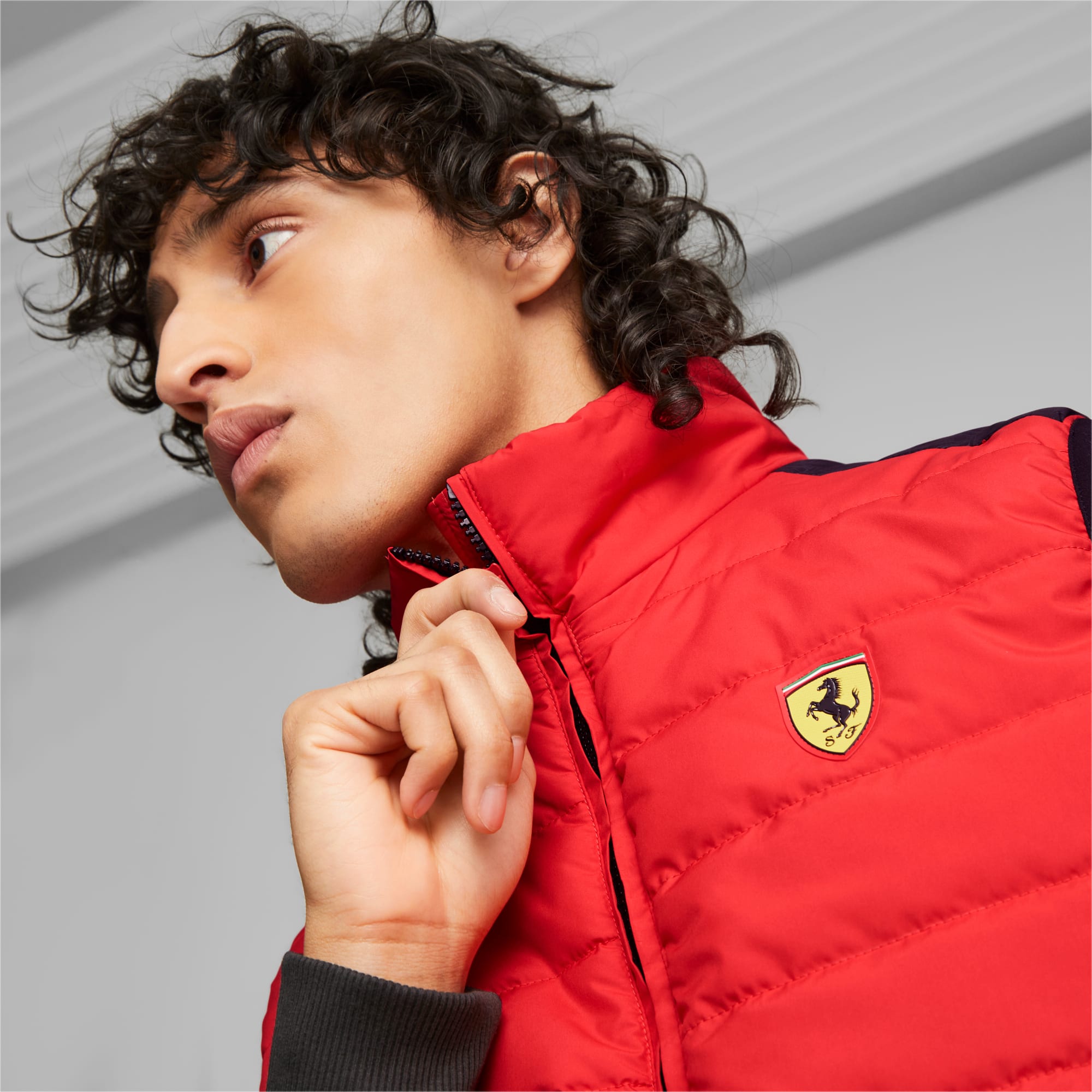PUMA Scuderia Ferrari Race Men's Padded Vest Men's Jacket, Red, Size S, Clothing