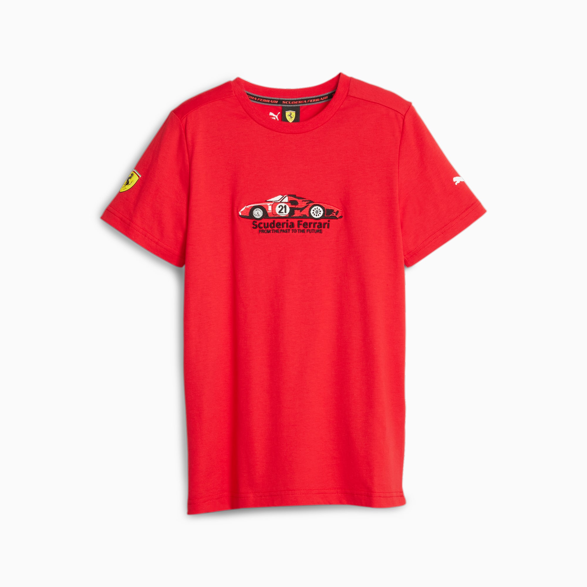 PUMA Scuderia Ferrari Motorsport T-Shirt Teenager Für Kinder, Rot, Größe: 116, Kleidung