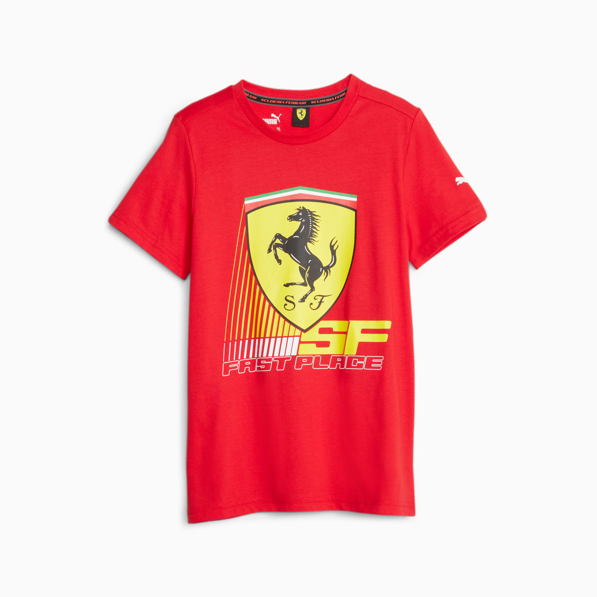 PUMA Scuderia Ferrari Motorsport T-Shirt Teenager Für Kinder, Rot, Größe: 116, Kleidung