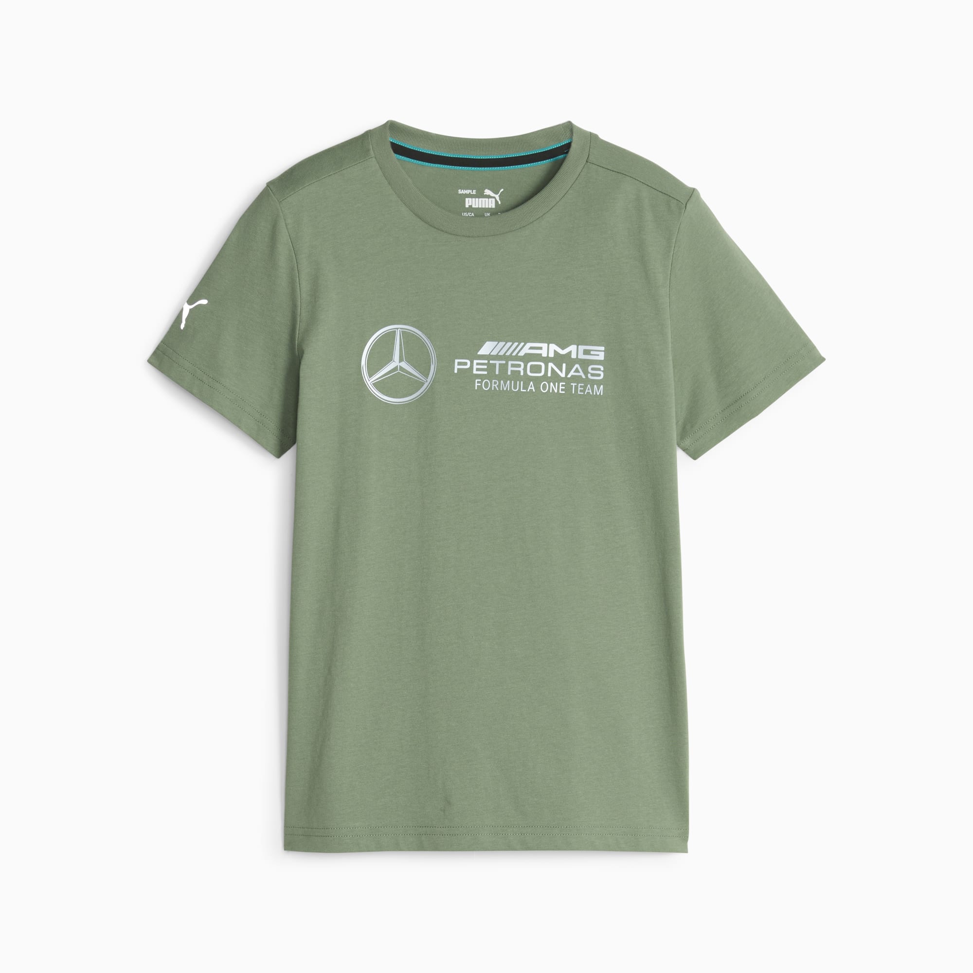 PUMA Mercedes-Amg Petronas Motorsport Youth Logo T-Shirt, Eucalyptus
