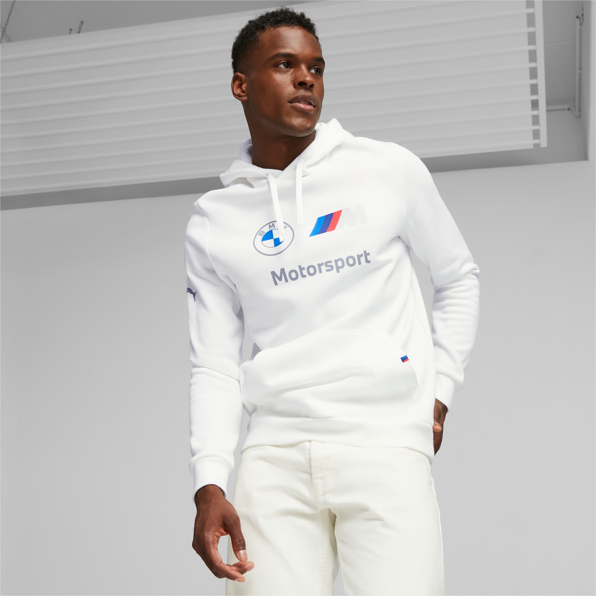 PUMA BMW M Motorsport Men's Fleece Hoodie, White, Size XS, Clothing