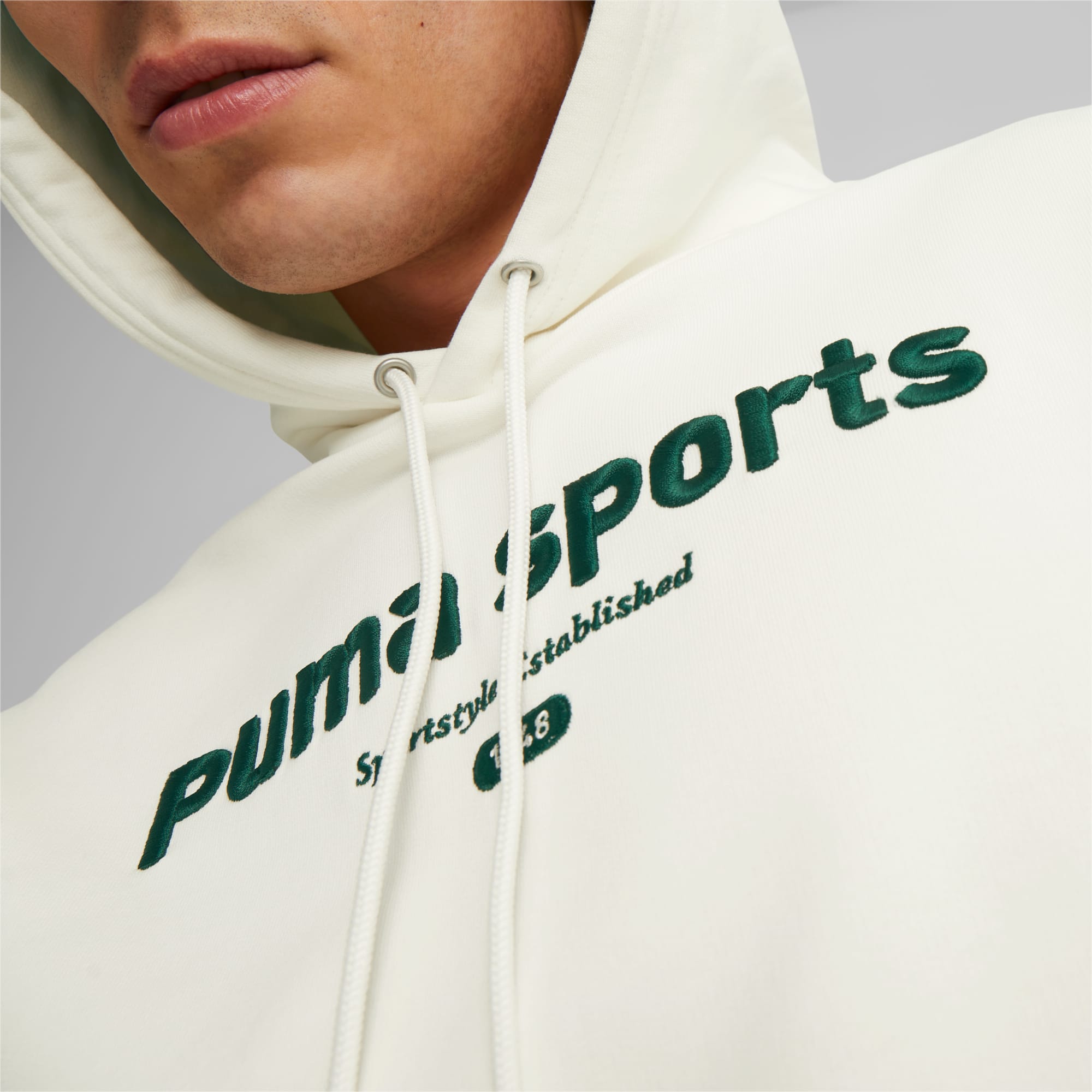 PUMA Team Men's Hoodie, Warm White, Size XS, Clothing