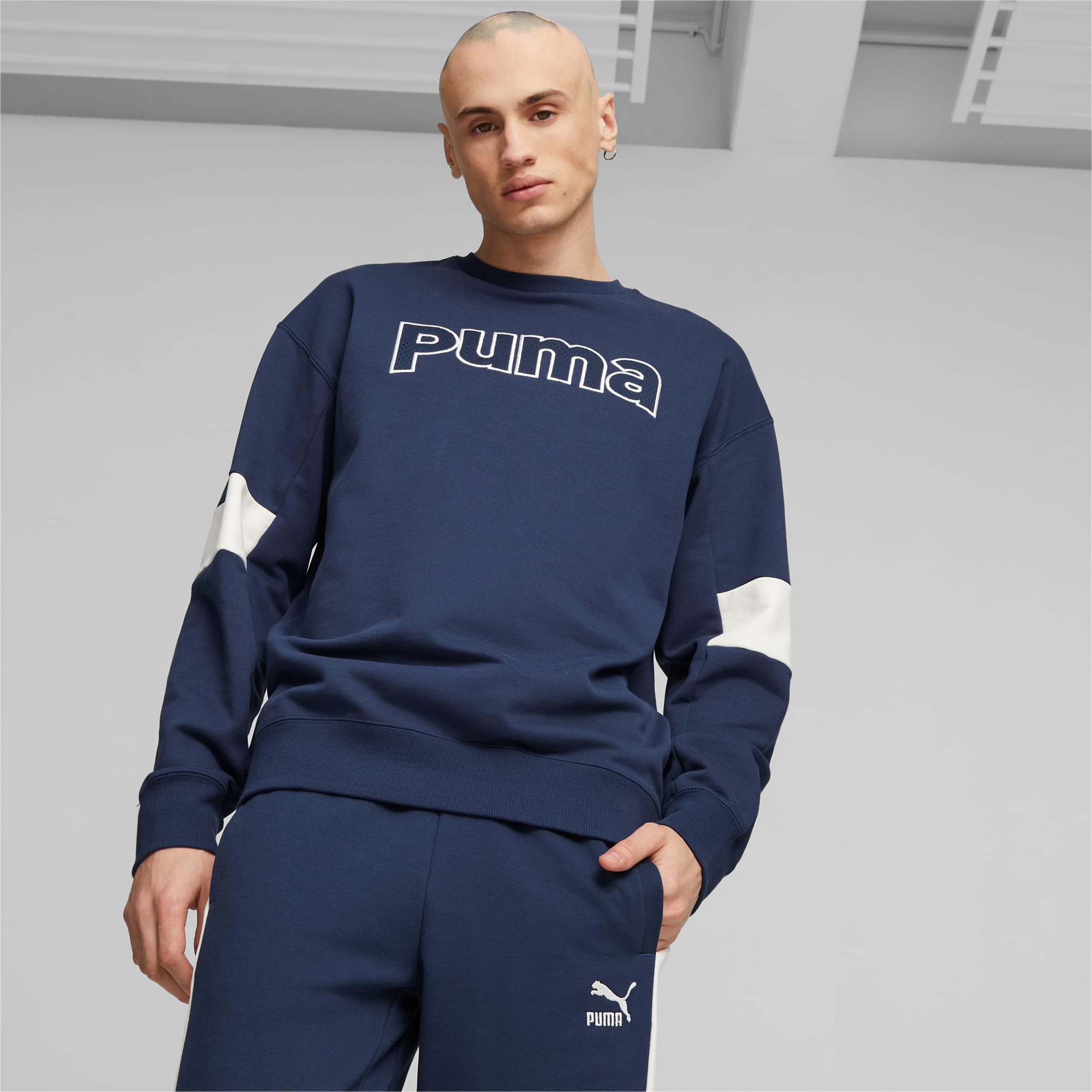 PUMA Team Men's Relaxed Sweatshirt, Persian Blue, Size XS, Clothing