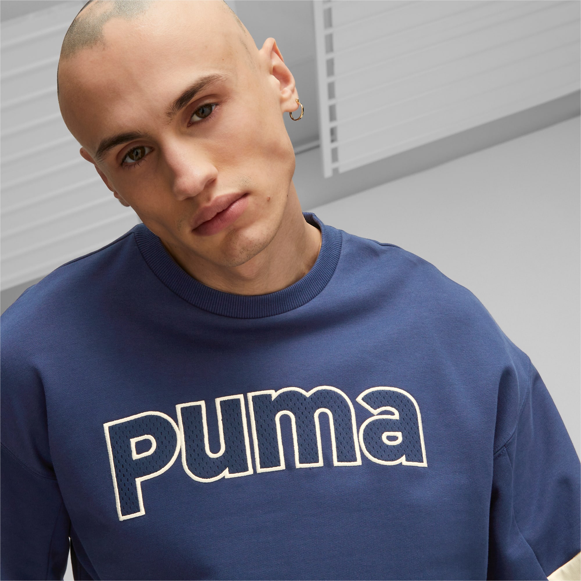 PUMA Team Men's Relaxed Sweatshirt, Persian Blue, Size XS, Clothing