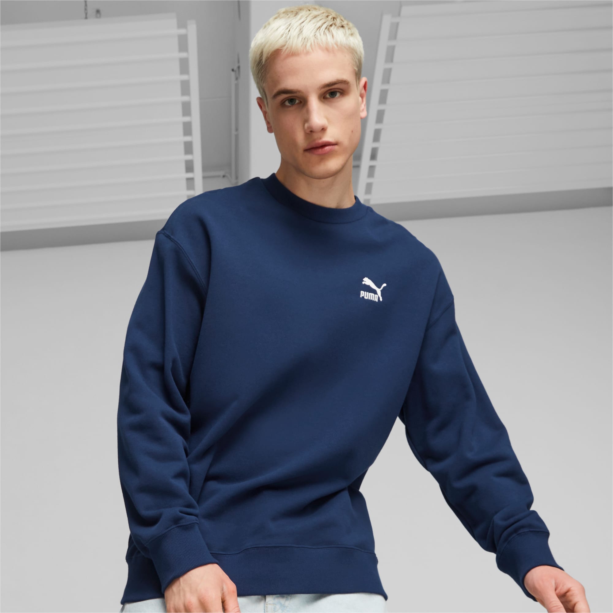 PUMA Better Classics Men's Sweatshirt, Persian Blue, Size XS, Clothing