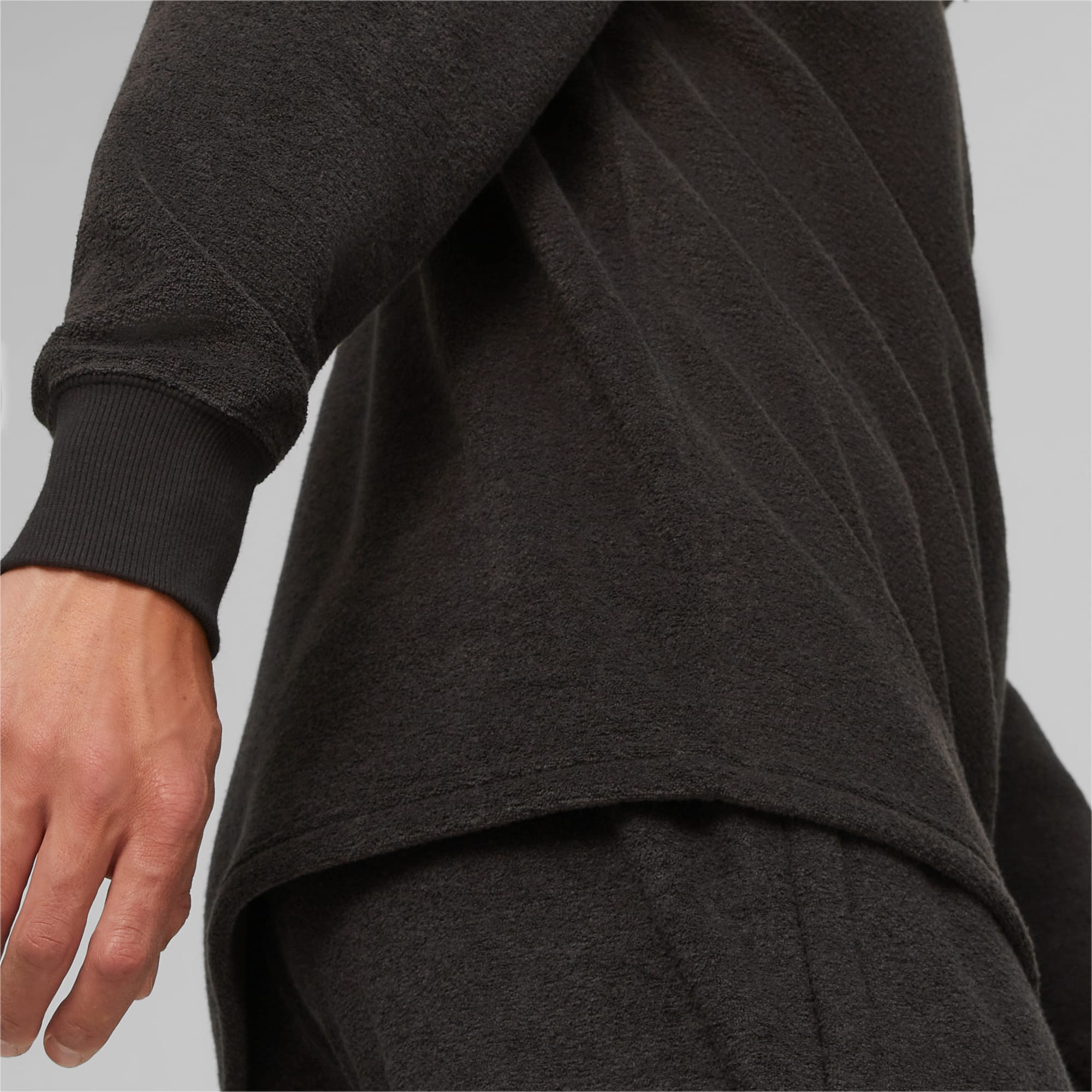 PUMA Classics Men's Fleece Quarter-Zip, Black, Size XS, Clothing