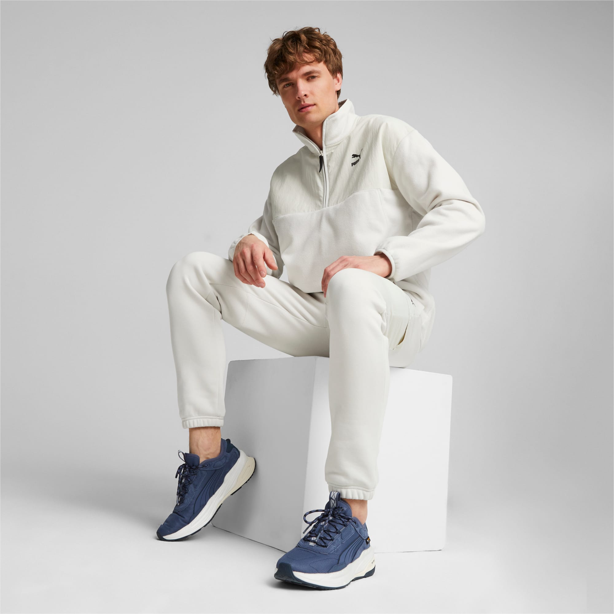 PUMA Classics Utility Men's Half-Zip Jacket, Sedate Grey, Size XS, Clothing