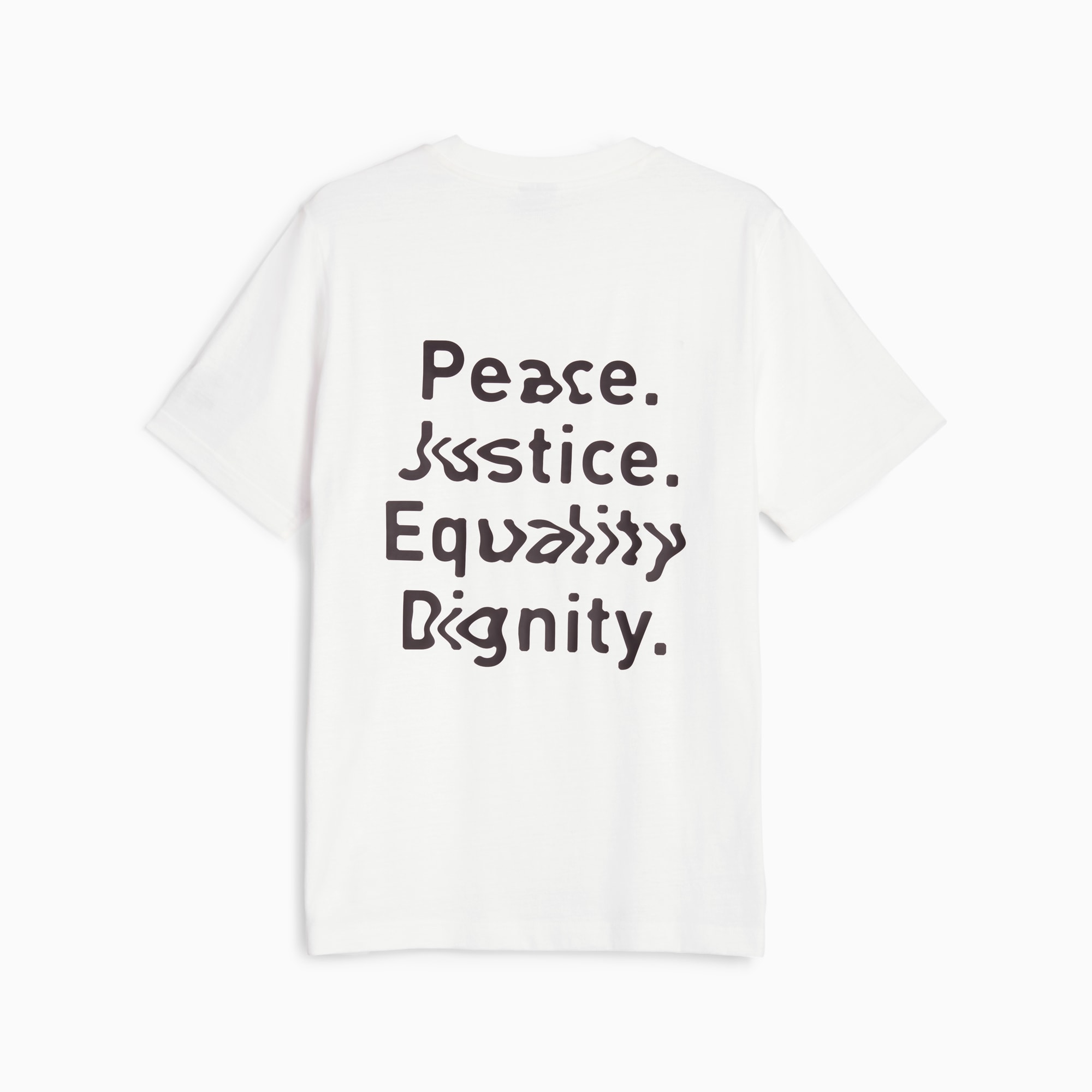 PUMA Classics'Icons of Unity'graphic T-shirt voor Dames, Wit/Roze