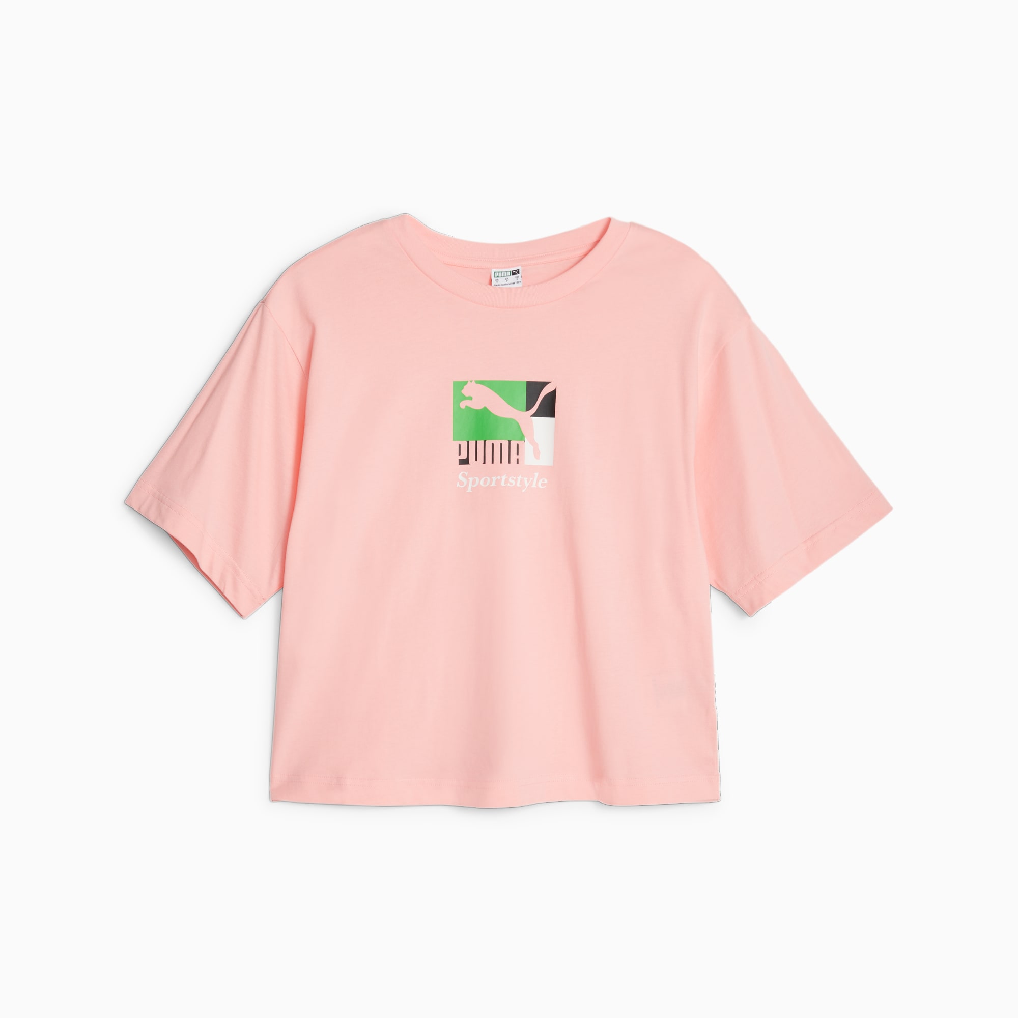 PUMA Classics Brand Love Women's T-Shirt, Peach Smoothie, Size XL, Clothing