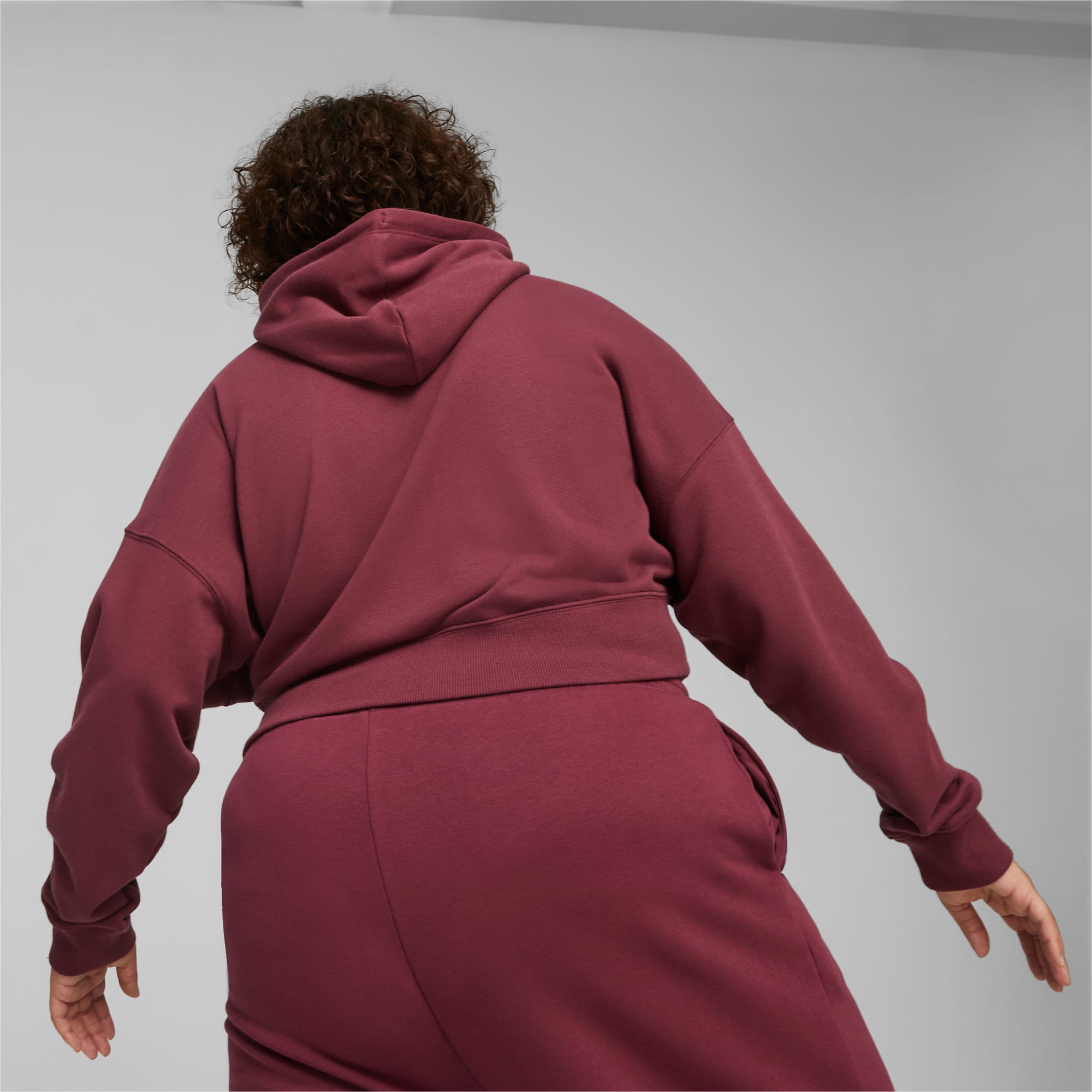 PUMA Classics Women's Cropped Hoodie, Dark Jasper, Size 3XL, Clothing