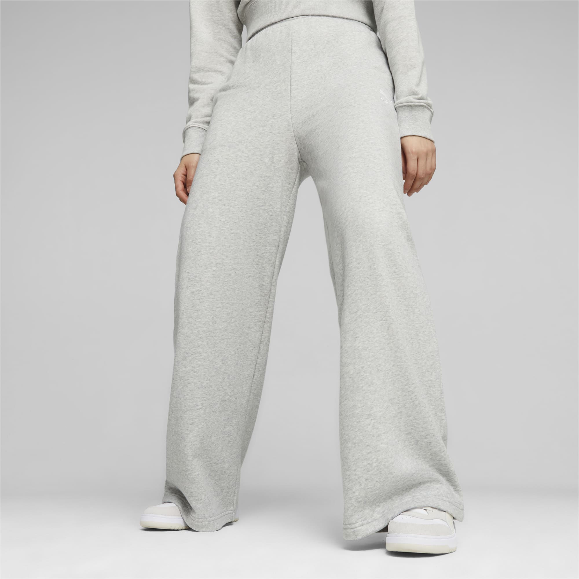 PUMA Classics Women's Relaxed Sweatpants, Light Grey Heather, Size 3XL, Clothing