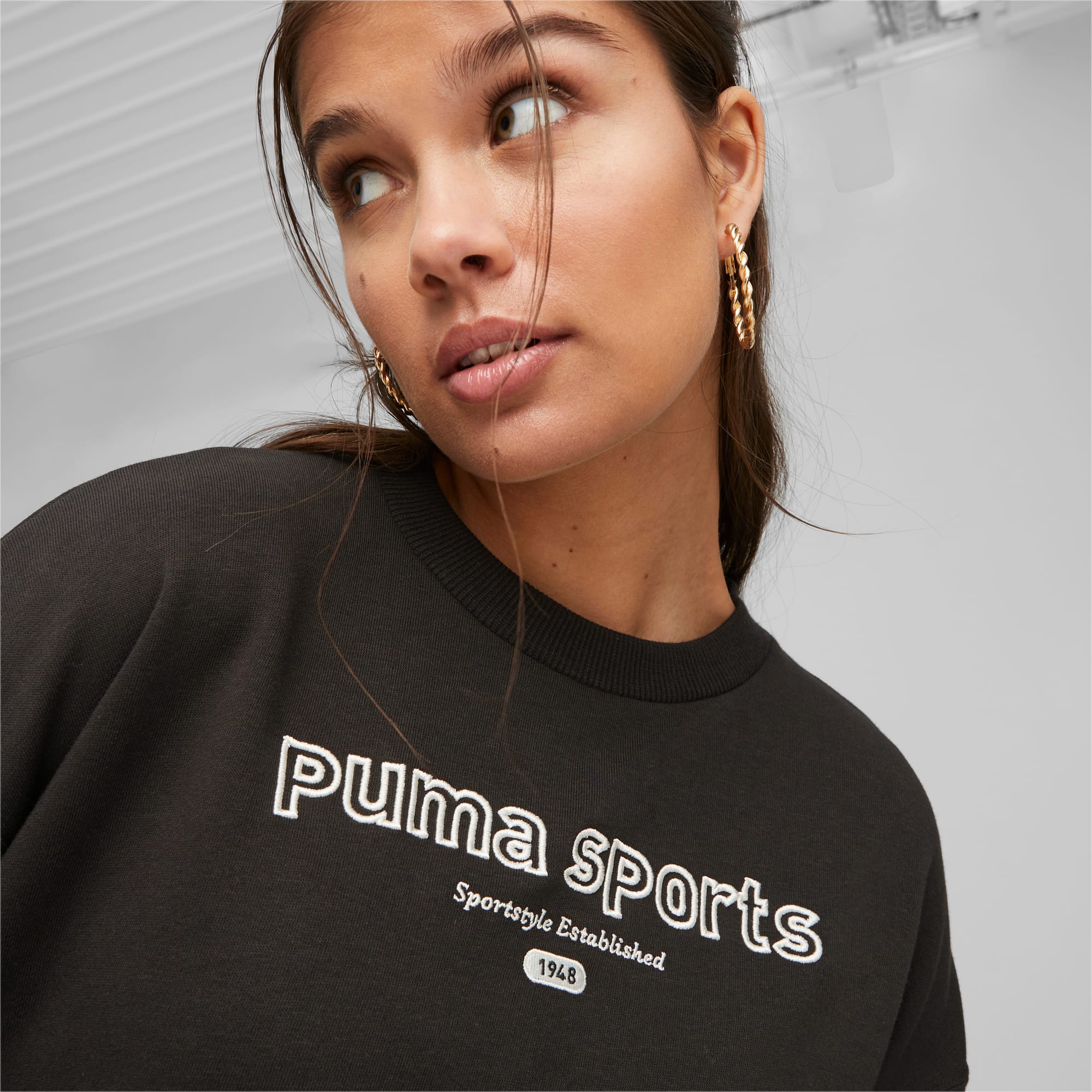 PUMA TEAM Sweatshirt Voor Dames, Zwart