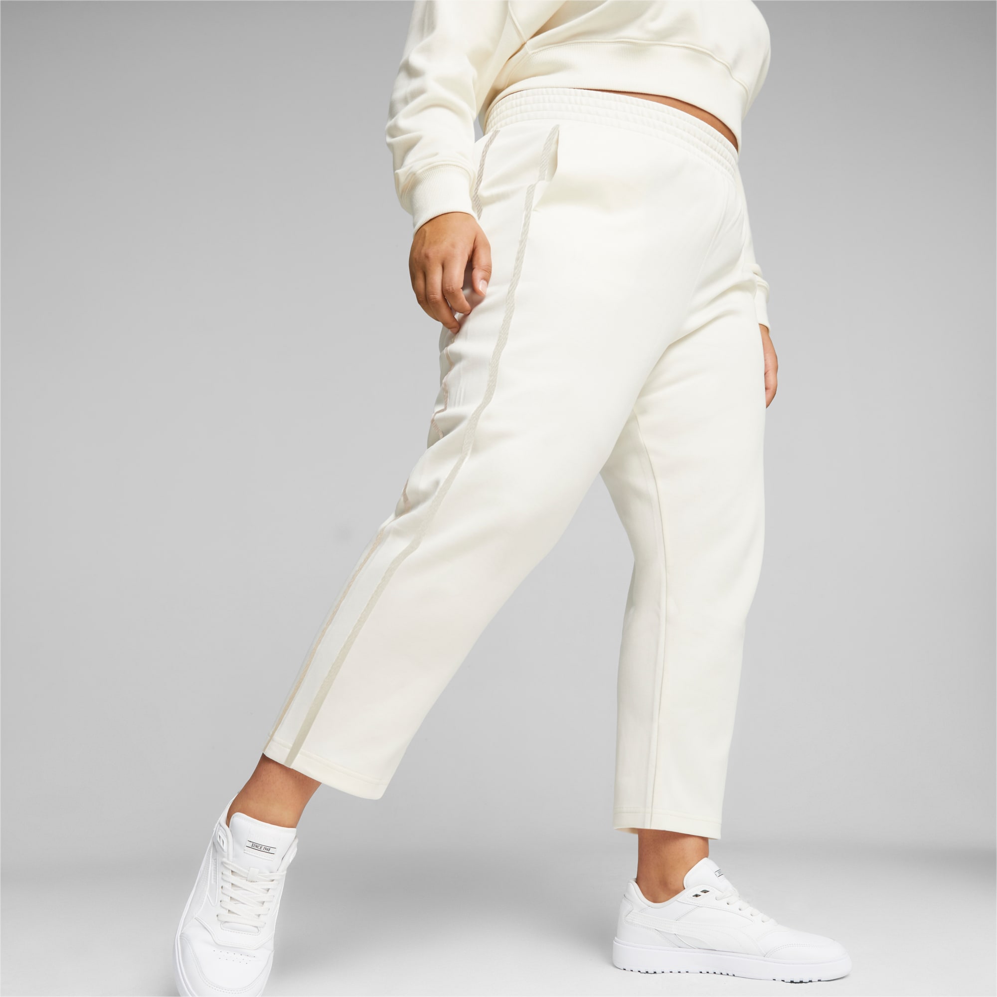 Pantaloni T7 A Vita Alta Da Donna, Bianco/Altro