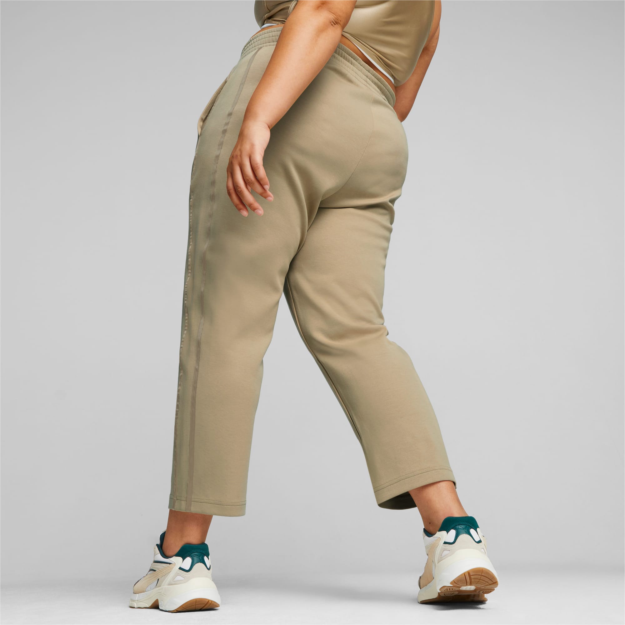 Pantaloni T7 A Vita Alta Da Donna, Beige/Altro