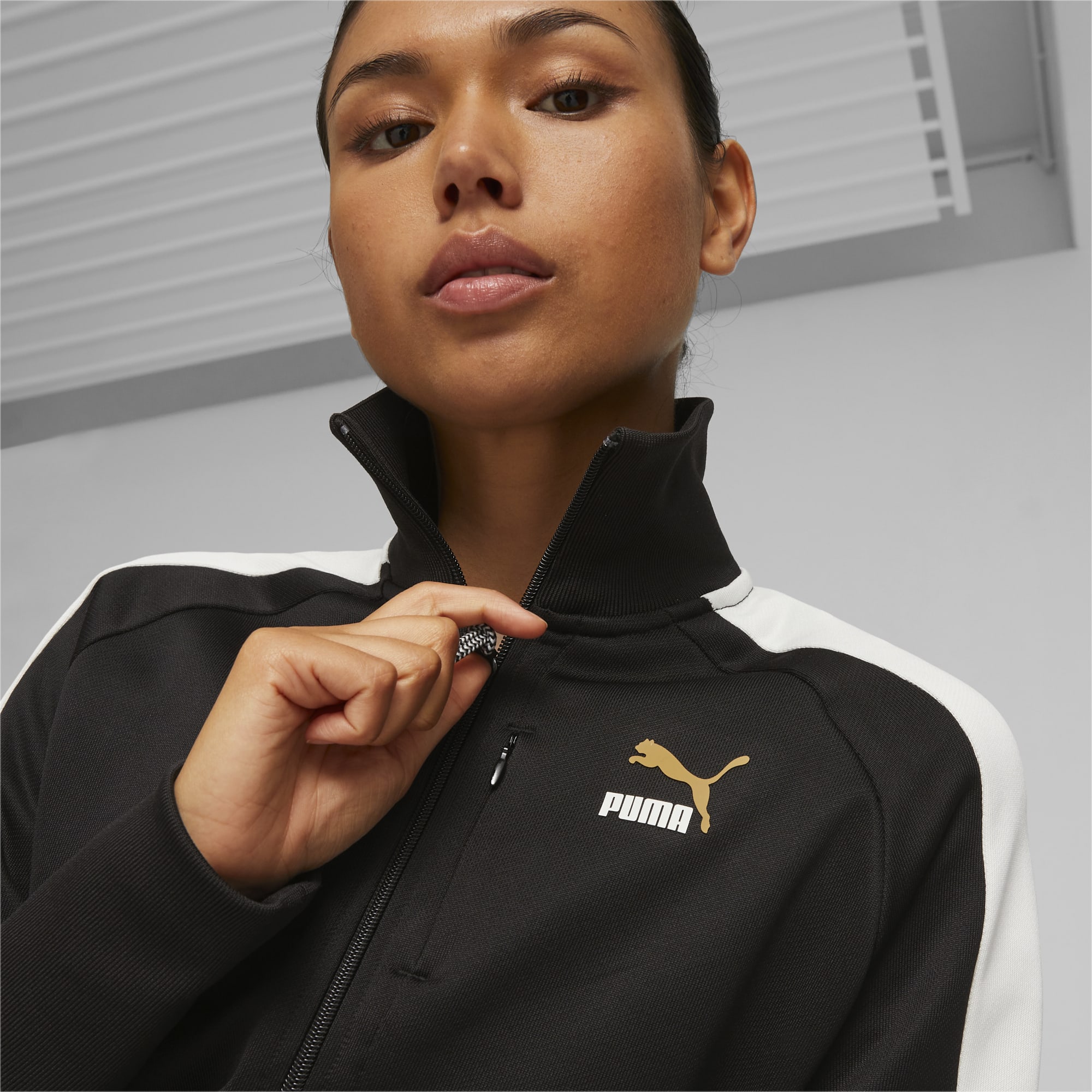 PUMA T7 Women's Track Jacket, Black, Size XS, Clothing