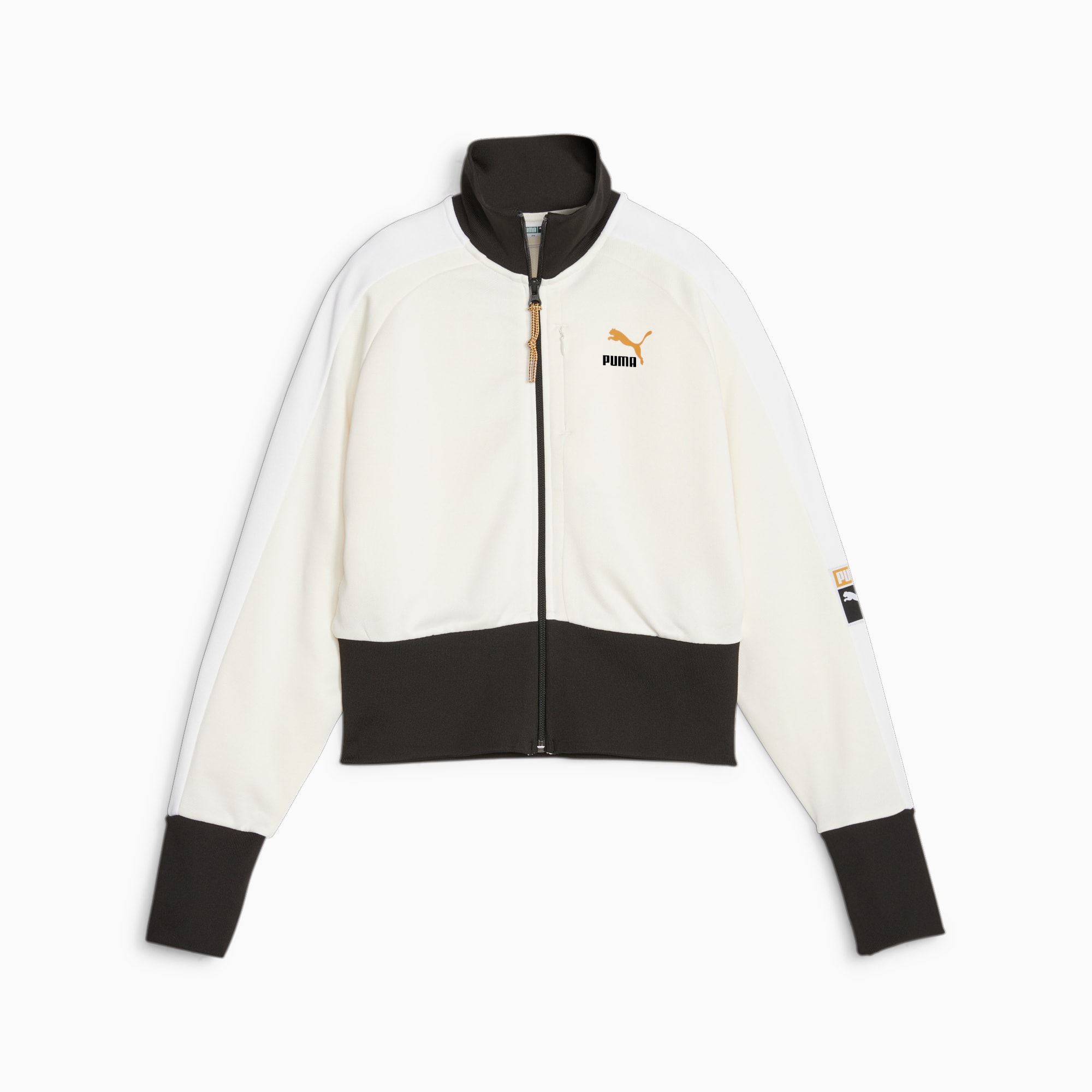 PUMA T7 Women's Track Jacket, Warm White, Size XS, Clothing