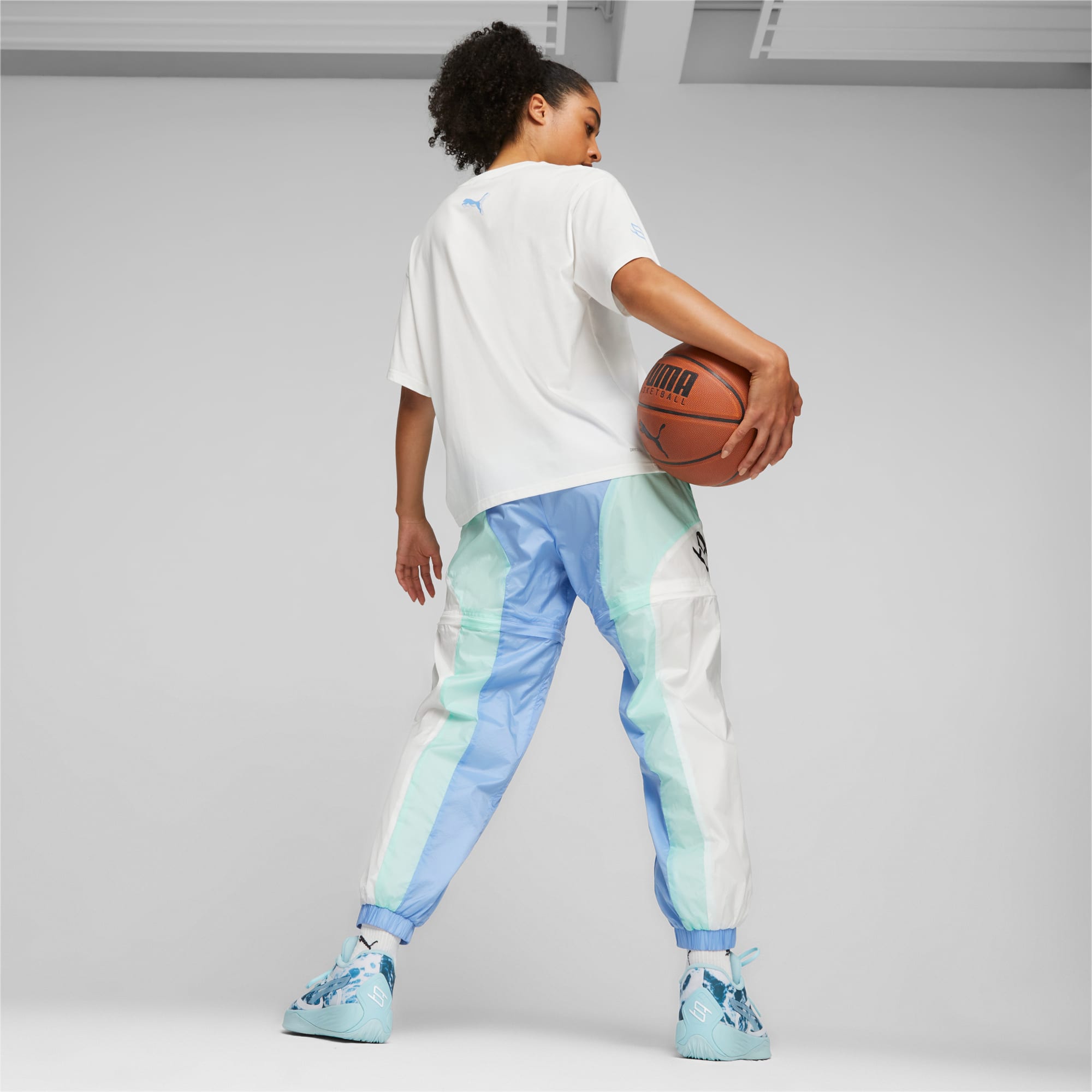 PUMA Pantalon De Survêtement De Basketball STEWIE X WATER Femme, Blanc