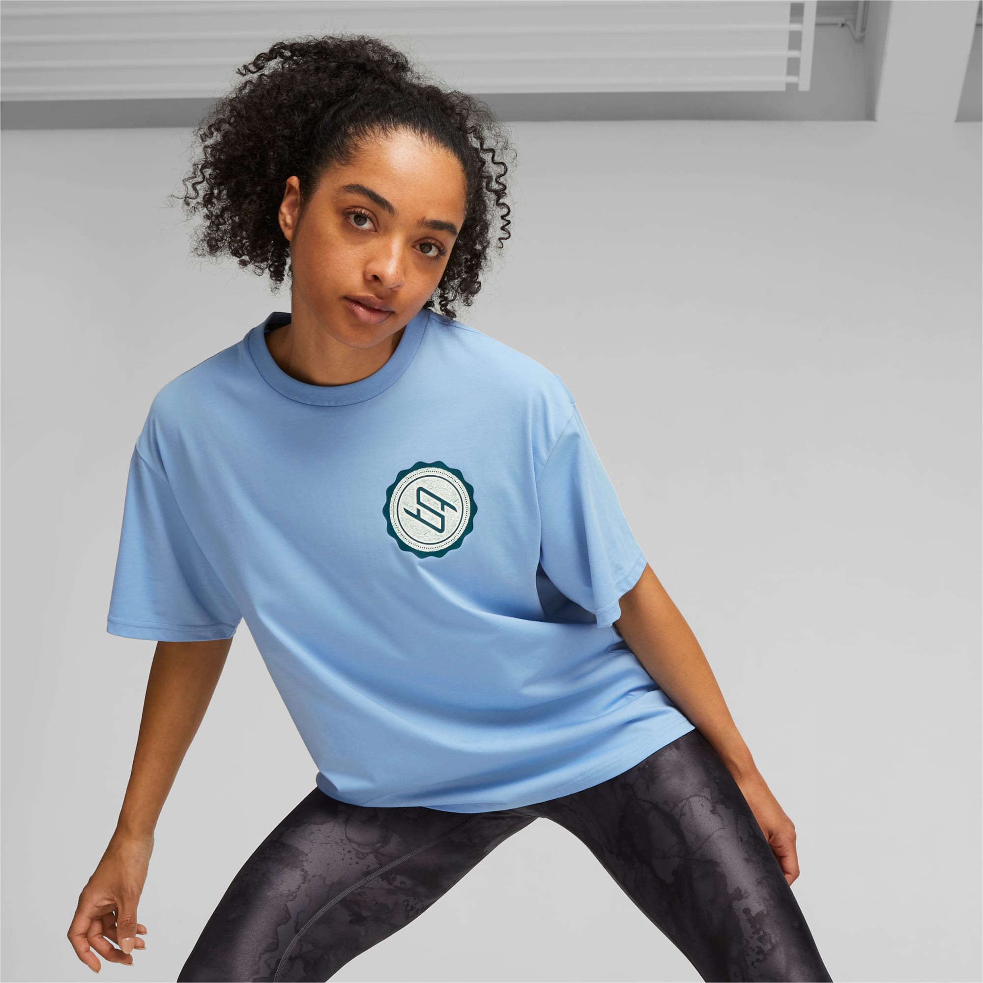 PUMA STEWIE X WATER Basketbal T-shirt Voor Dames, Day Dream