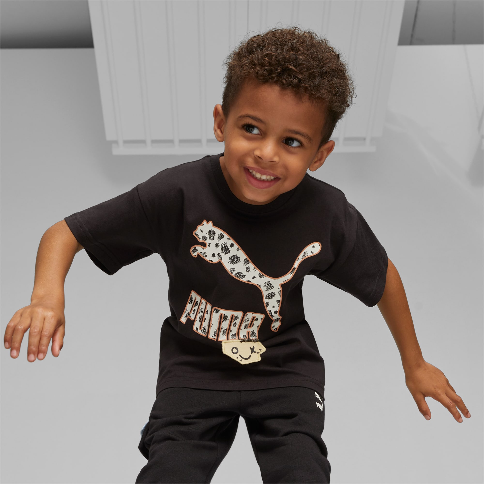 PUMA Classics Mix Match T-Shirt Kinder, Schwarz, Größe: 98, Kleidung