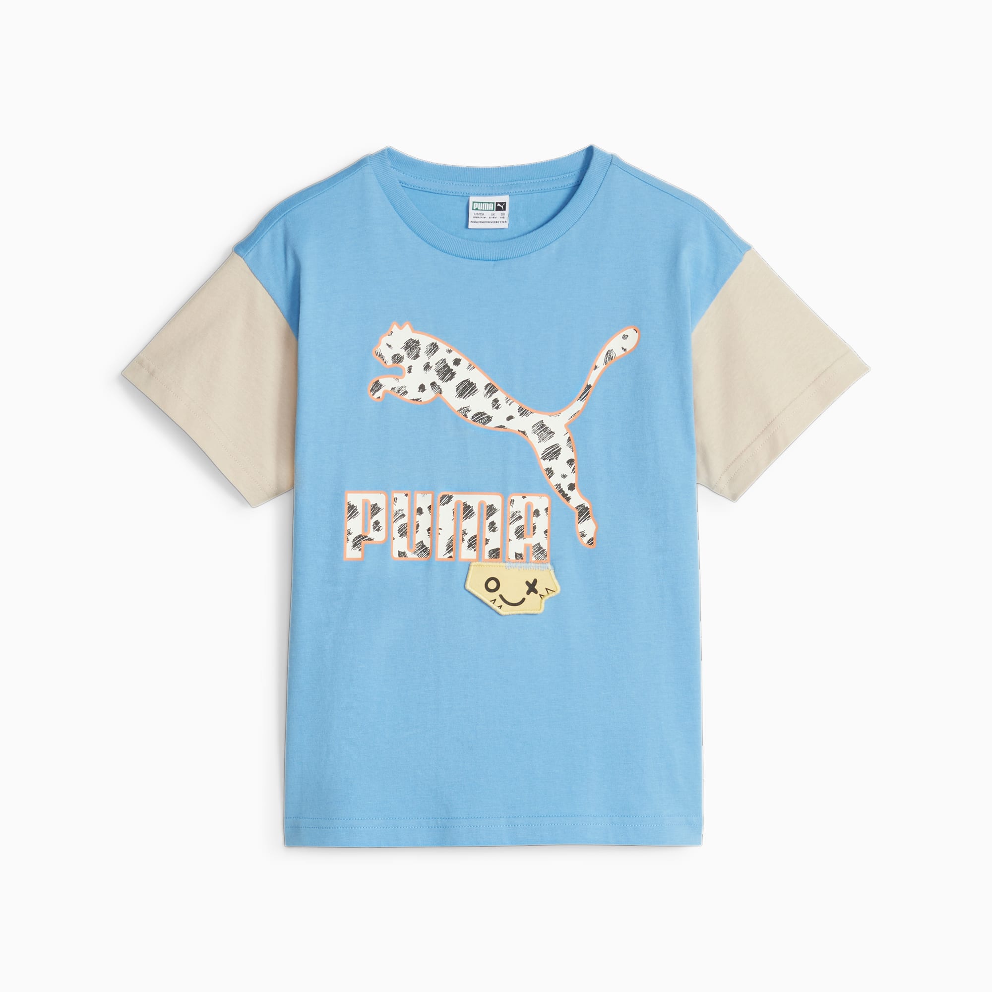 PUMA Classics Mix Match T-Shirt Kinder, Blau, Größe: 98, Kleidung