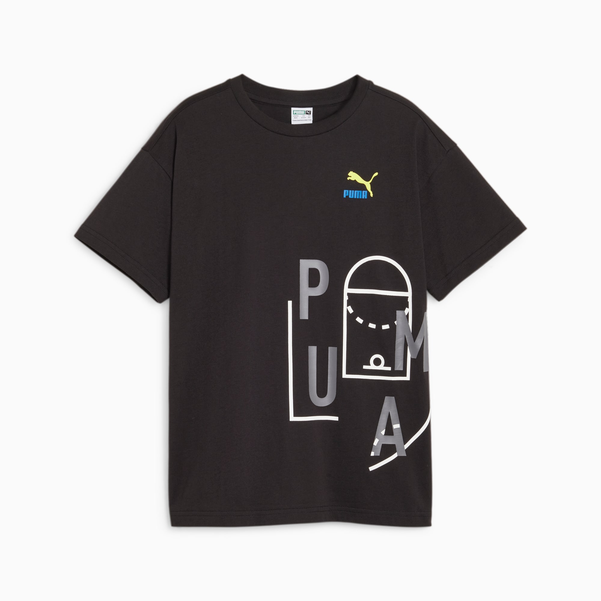 PUMA Classics Ftr Baller Youth Logo T-Shirt, Black