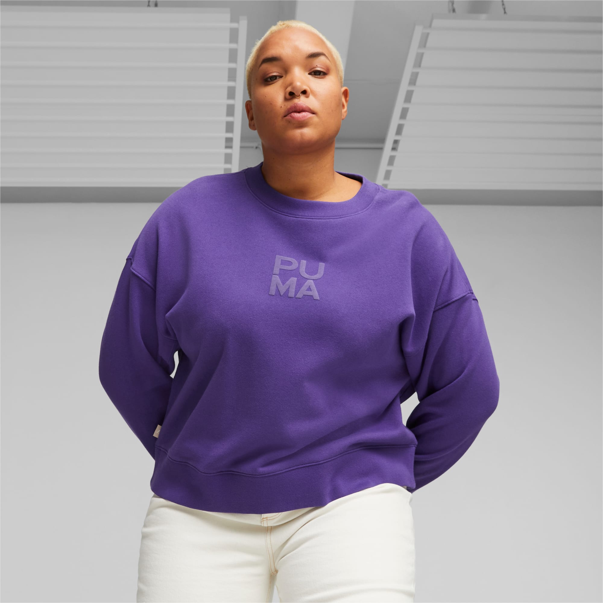 PUMA Infuse Sweatshirt Voor Dames, Team Violet