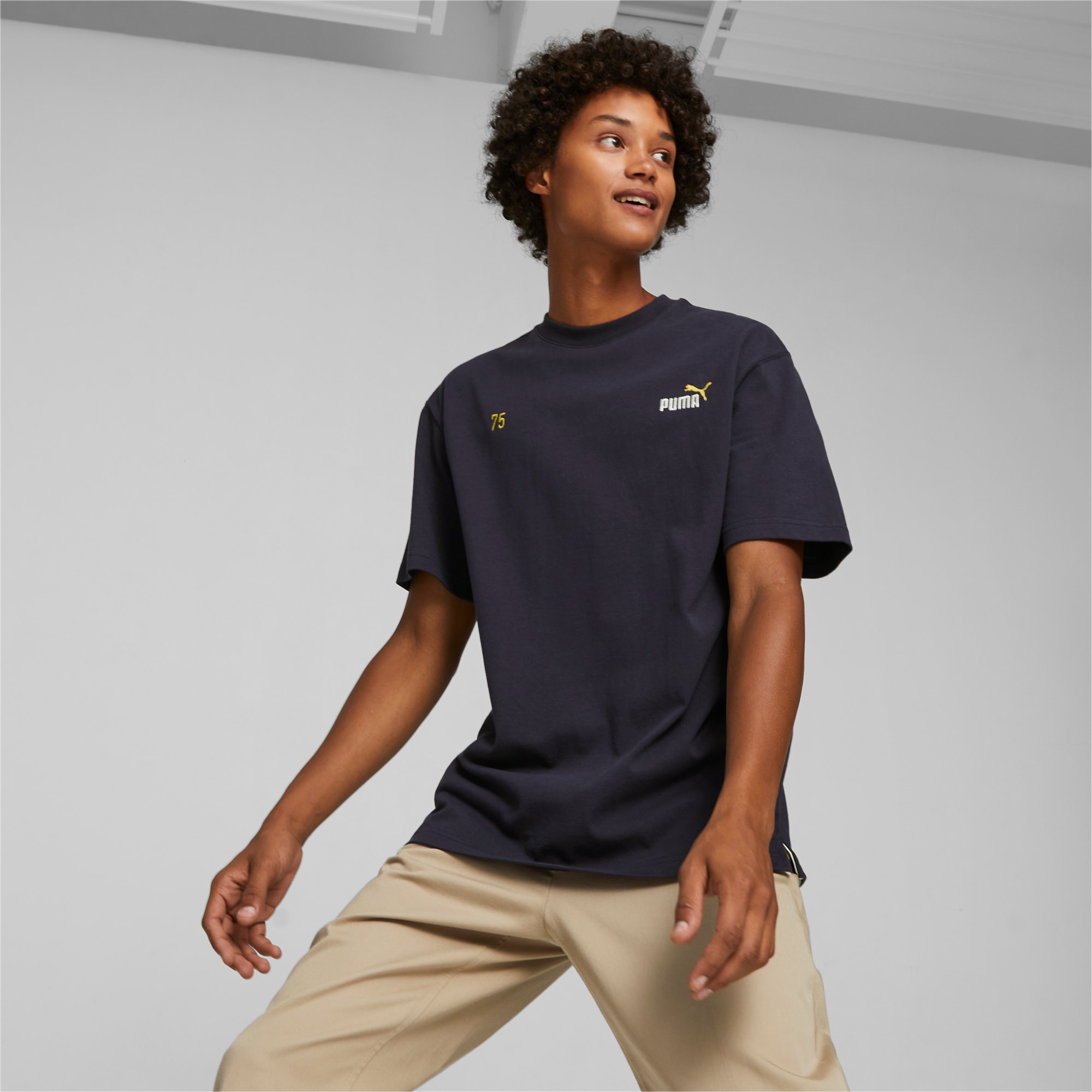 PUMA T-Shirt Emblématique Avec Logo Des 75 Ans Pour Homme, Bleu