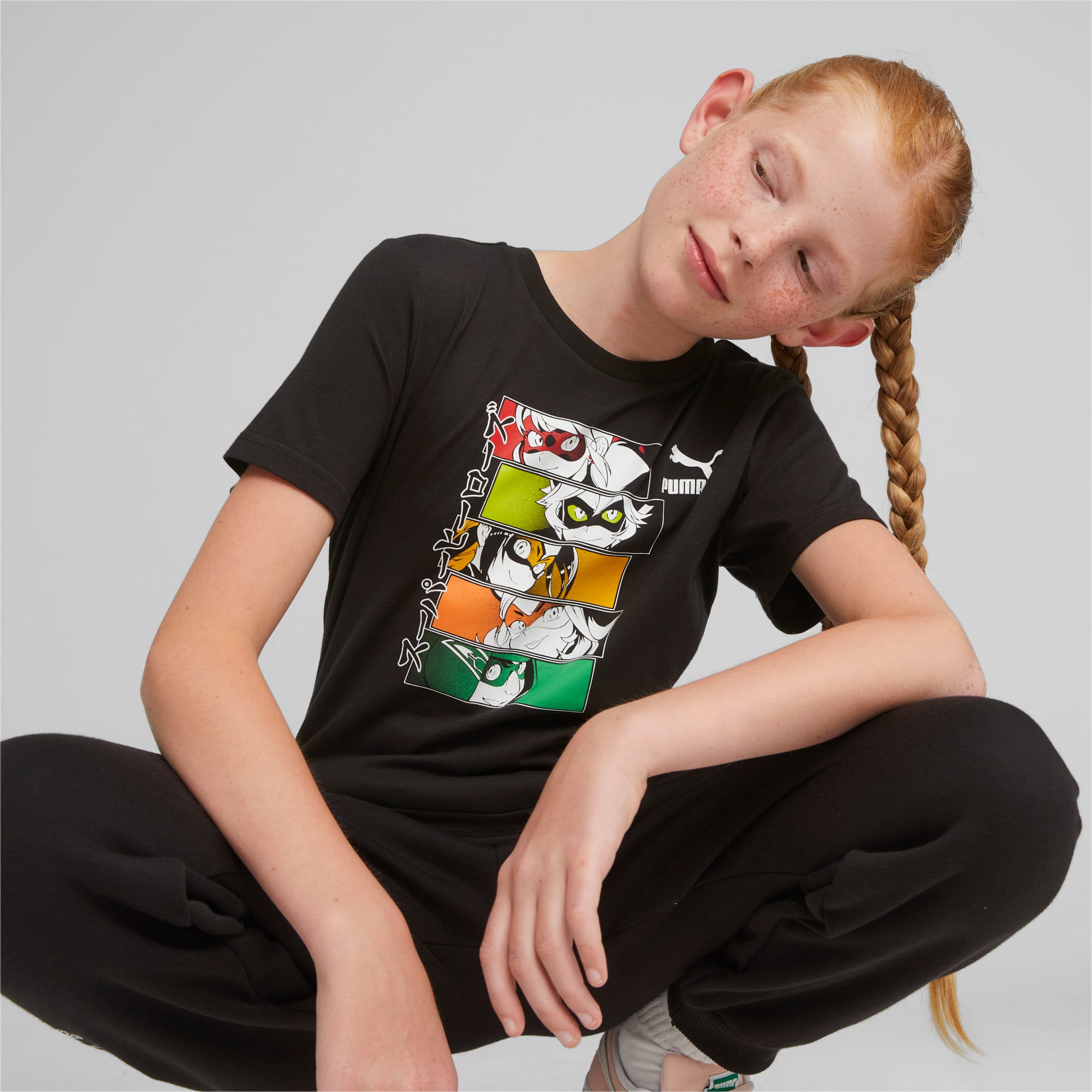 Chaussure T-Shirt PUMA X MIRACULOUS Enfant Et Adolescent, Noir/Blanc