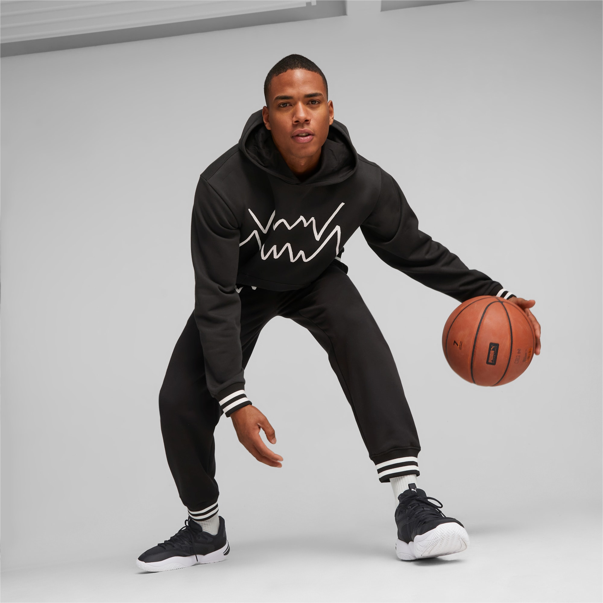 PUMA Franchise Core Basketball Hoodie Herren, Schwarz, Größe: XS, Kleidung