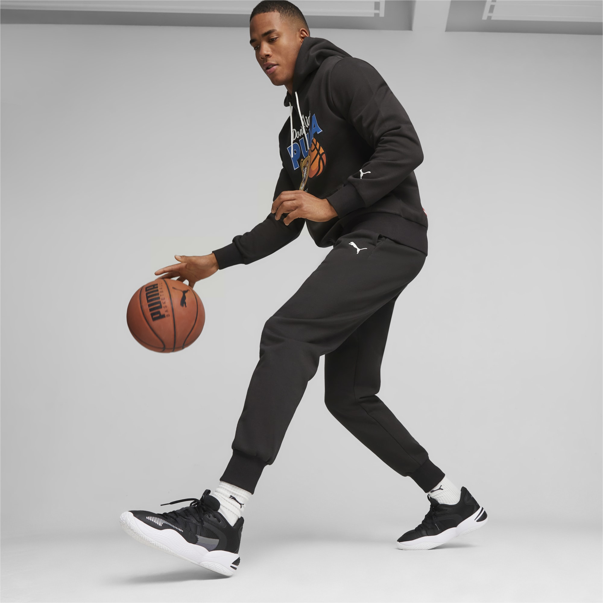 PUMA Dylan Men's Basketball Hoodie, Black, Size XS, Clothing
