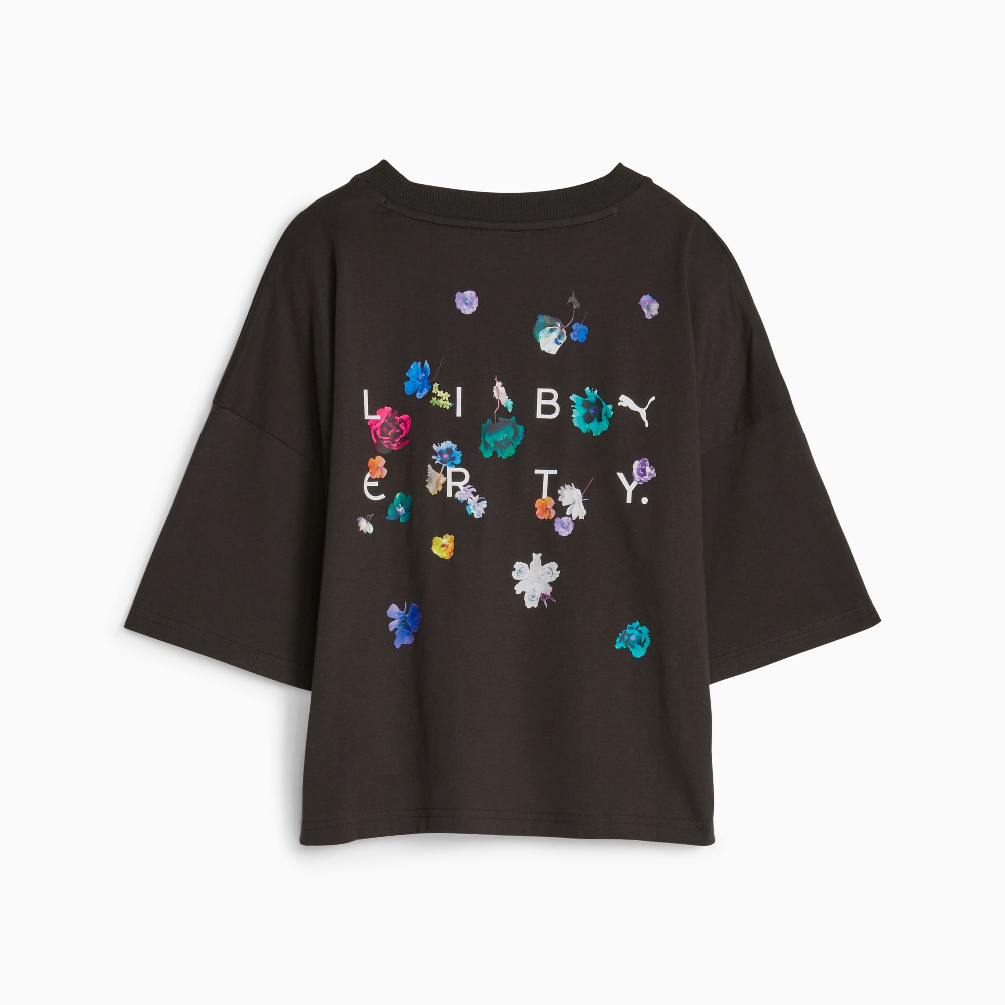 PUMA x LIBERTY T-shirt met grafische print voor Dames, Zwart