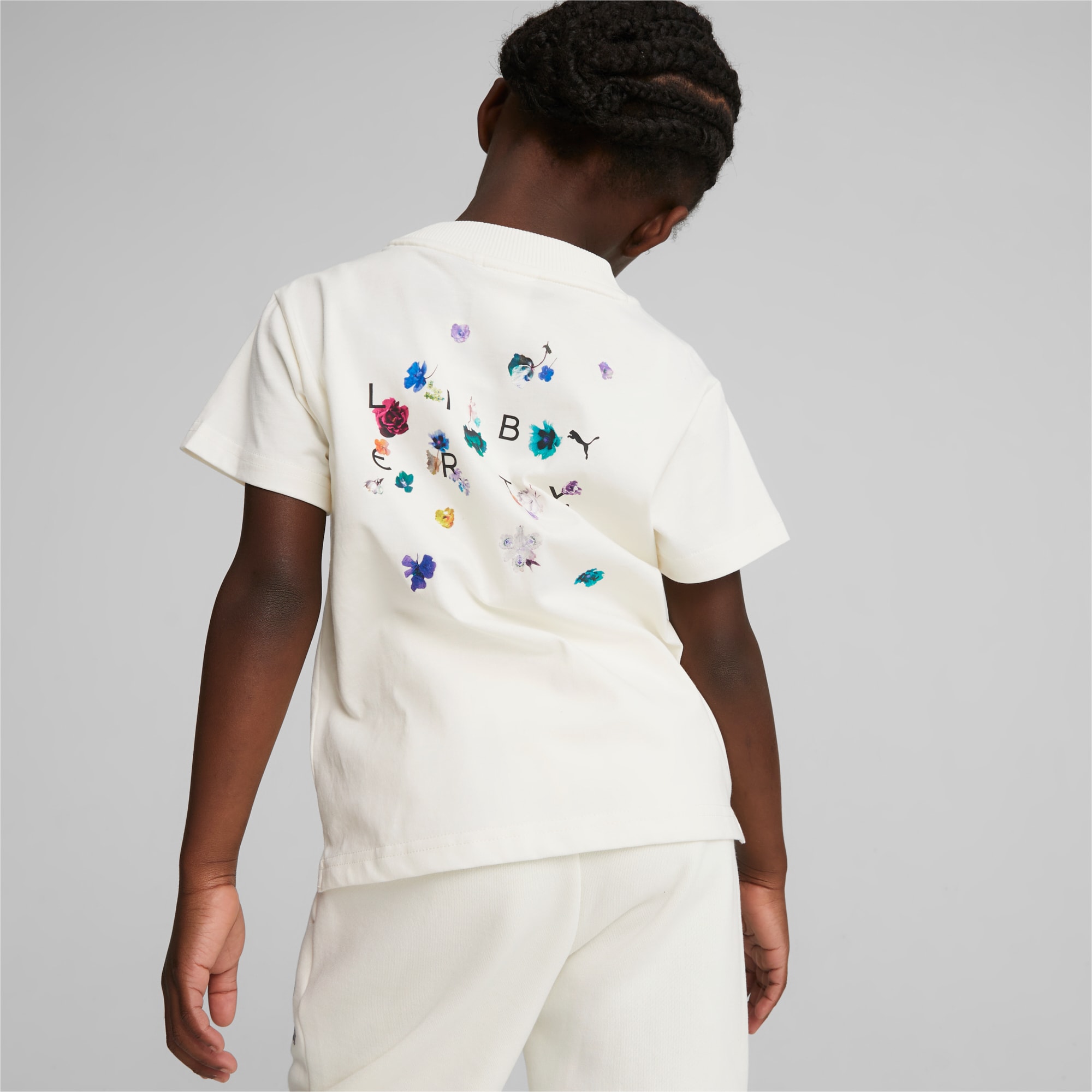 PUMA X Liberty Kids' Graphic T-Shirt, Warm White