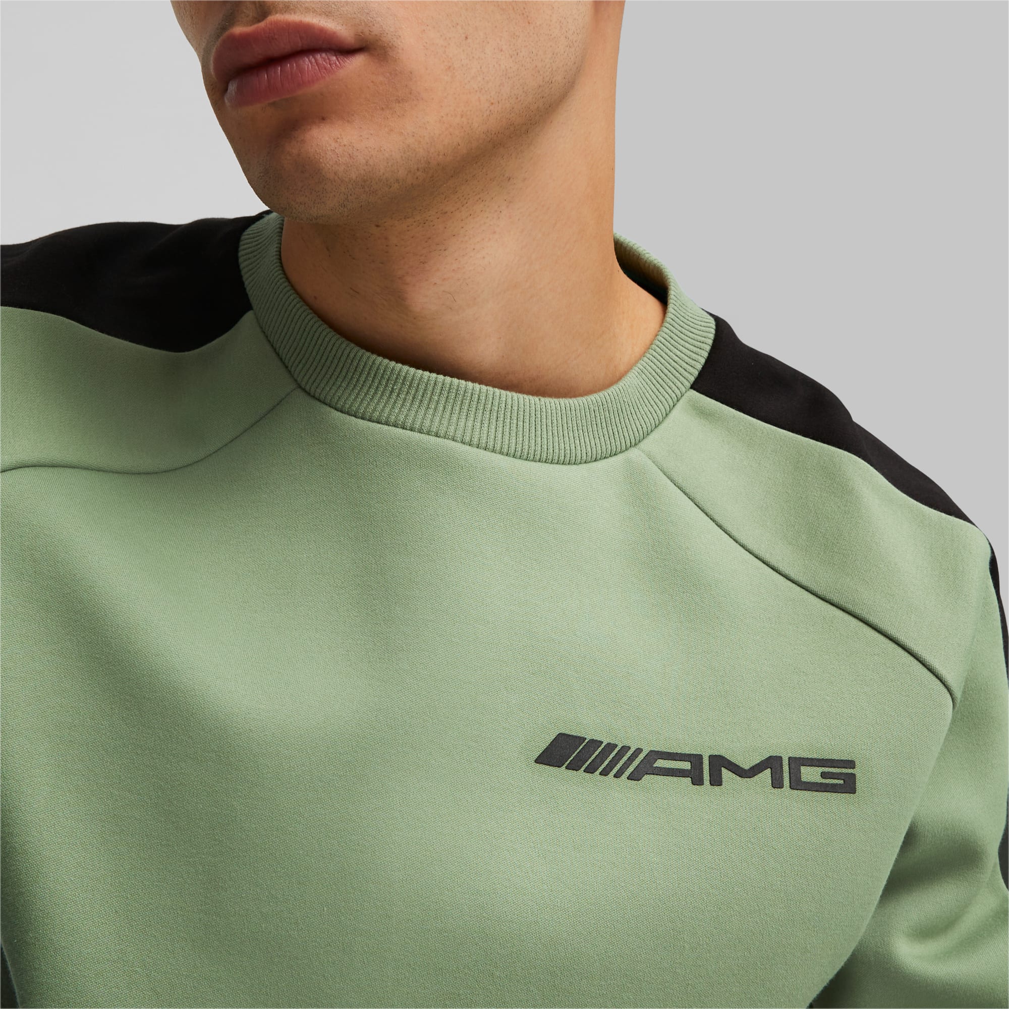 PUMA Mercedes-Amg Men's Sweatshirt, Dusty Green, Size XS, Clothing